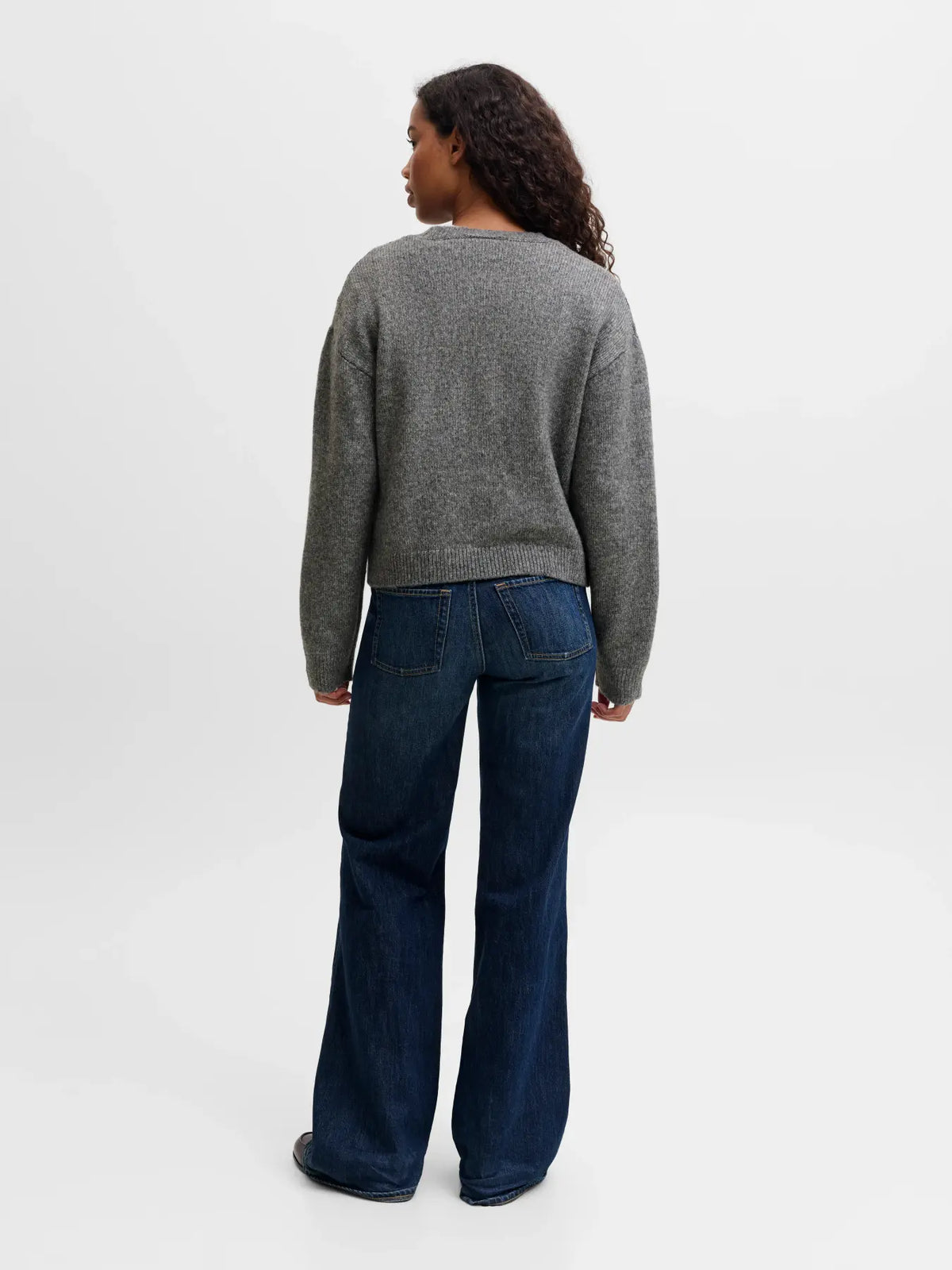 JXHARVI CREW NECK KNIW - DARK GREY MELANGE