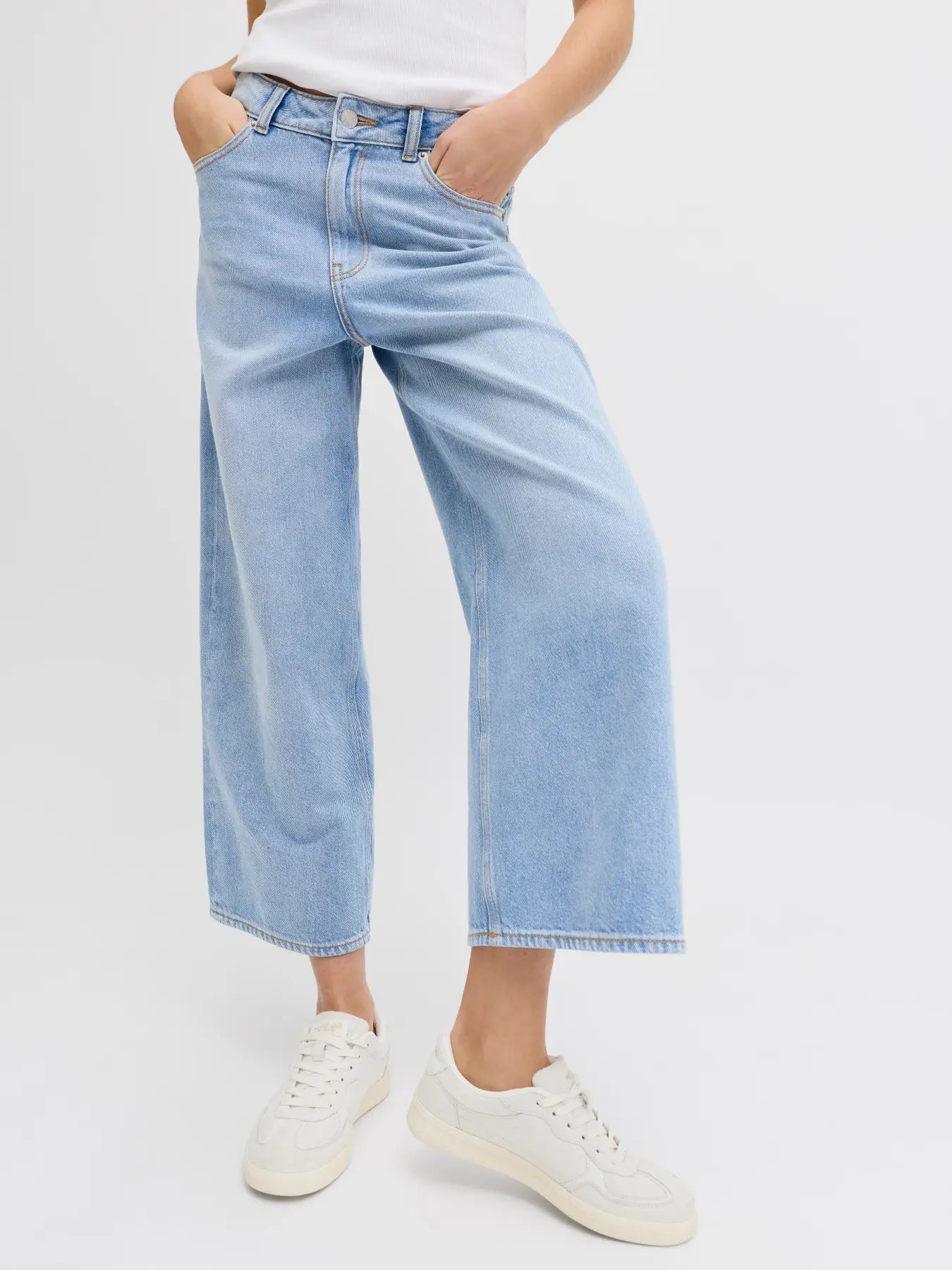 JXSANTIAGO WIDE CROP R324 JEANS - LIGHT BLUE