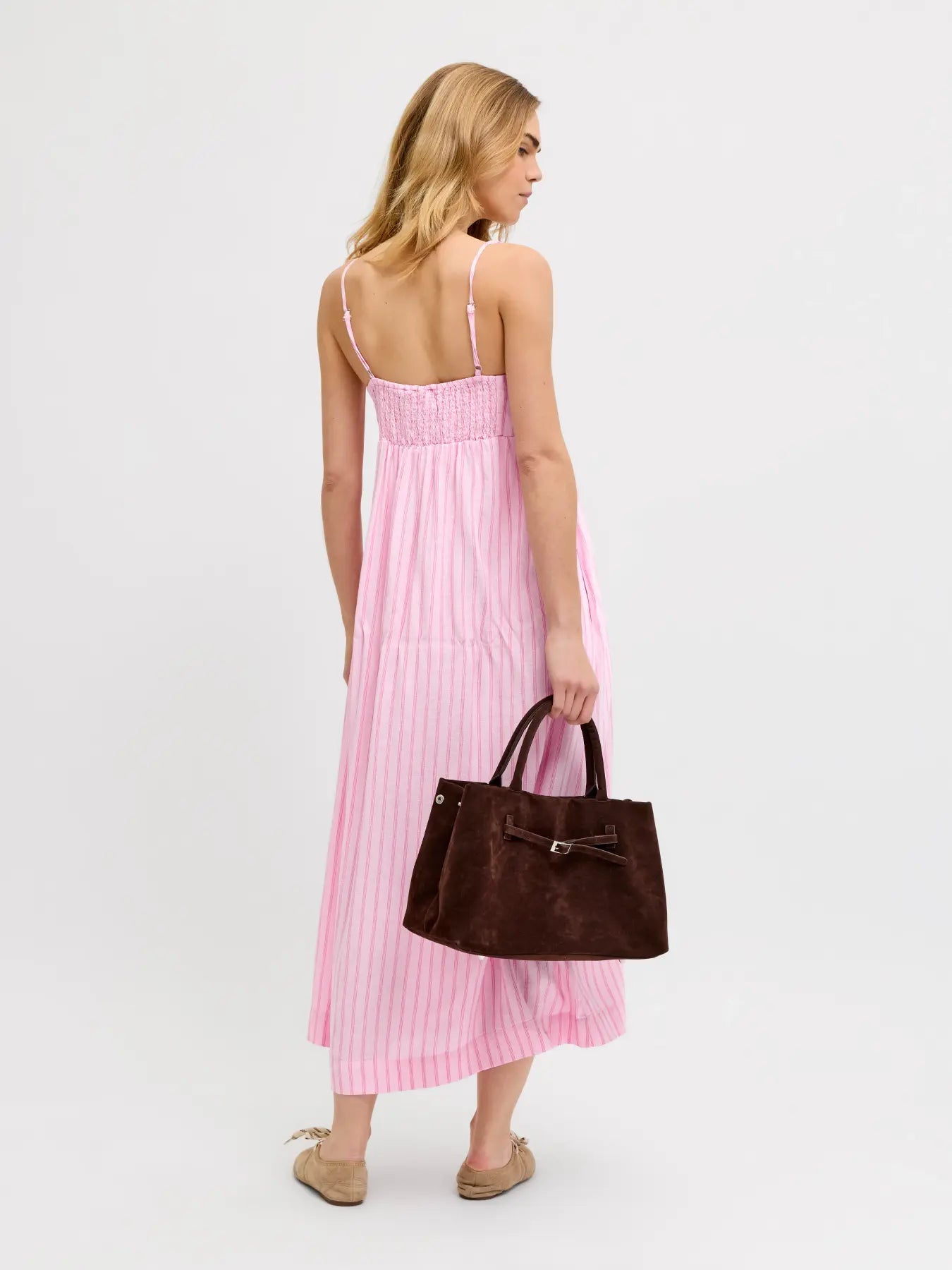 JXALMIRA LINEN LONG DRESS - PINK LADY