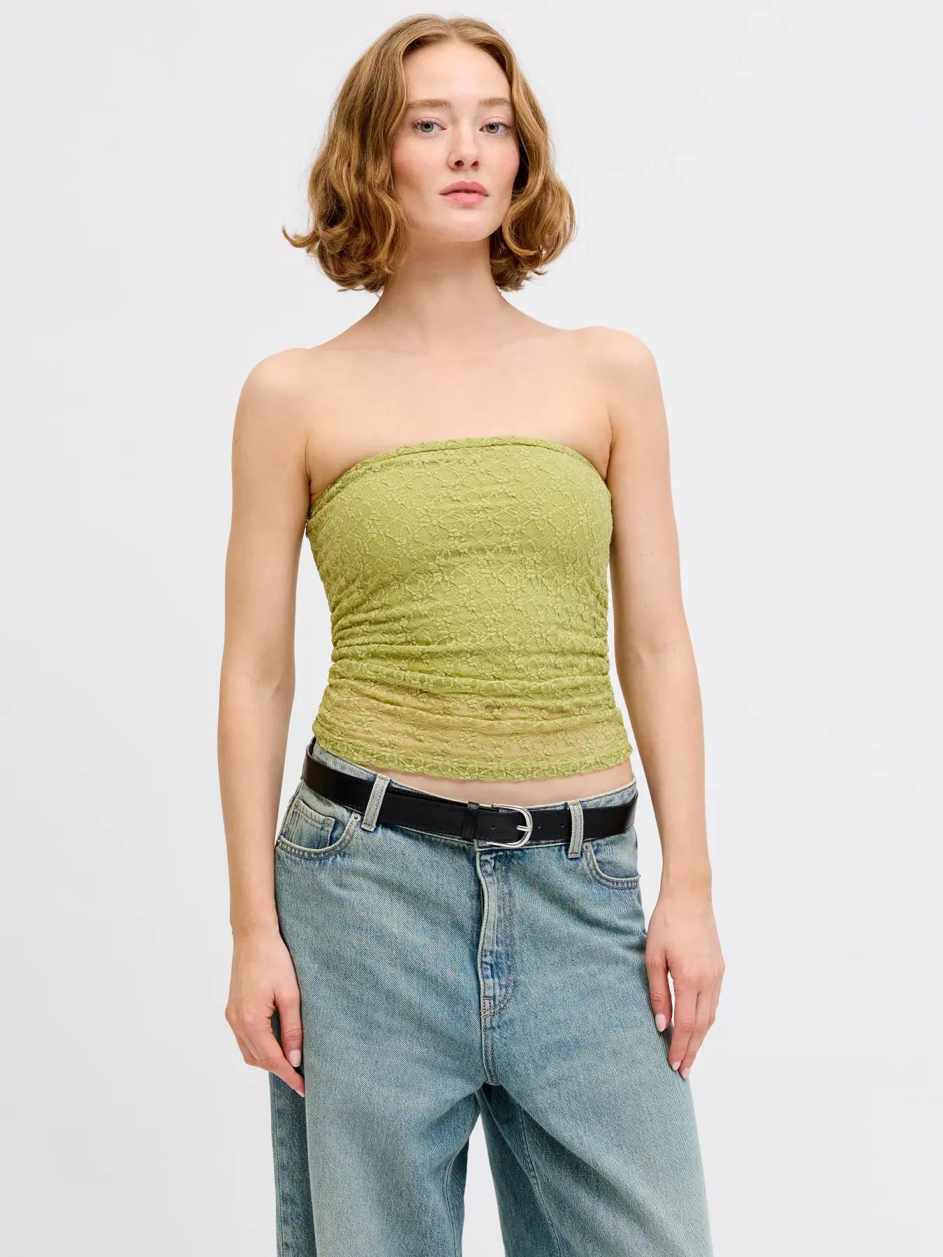 JXMONROE LACE TUBE TOP - FERN