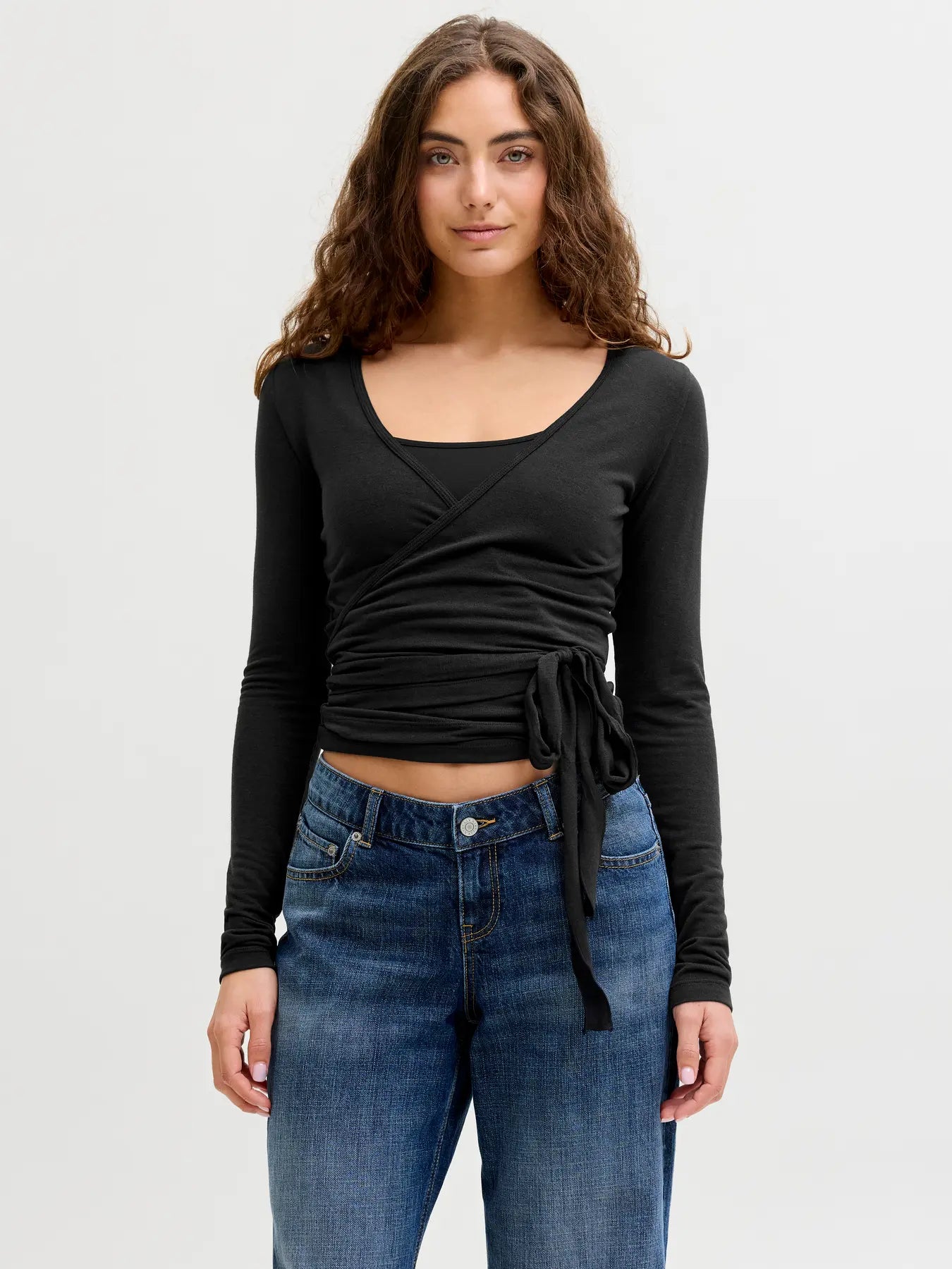 JXLUNA WRAP CARDIGAN - BLACK