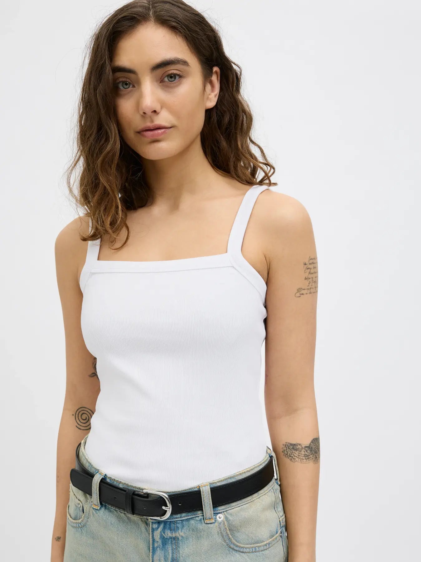 JXFIFI RIB TOP - BRIGHT WHITE