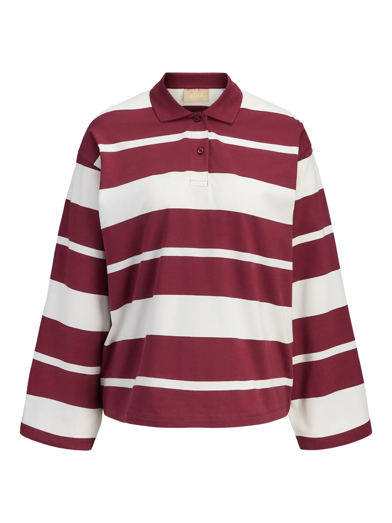 JXVILMA LS STRIPE POLO - CABERNET/VANILLA