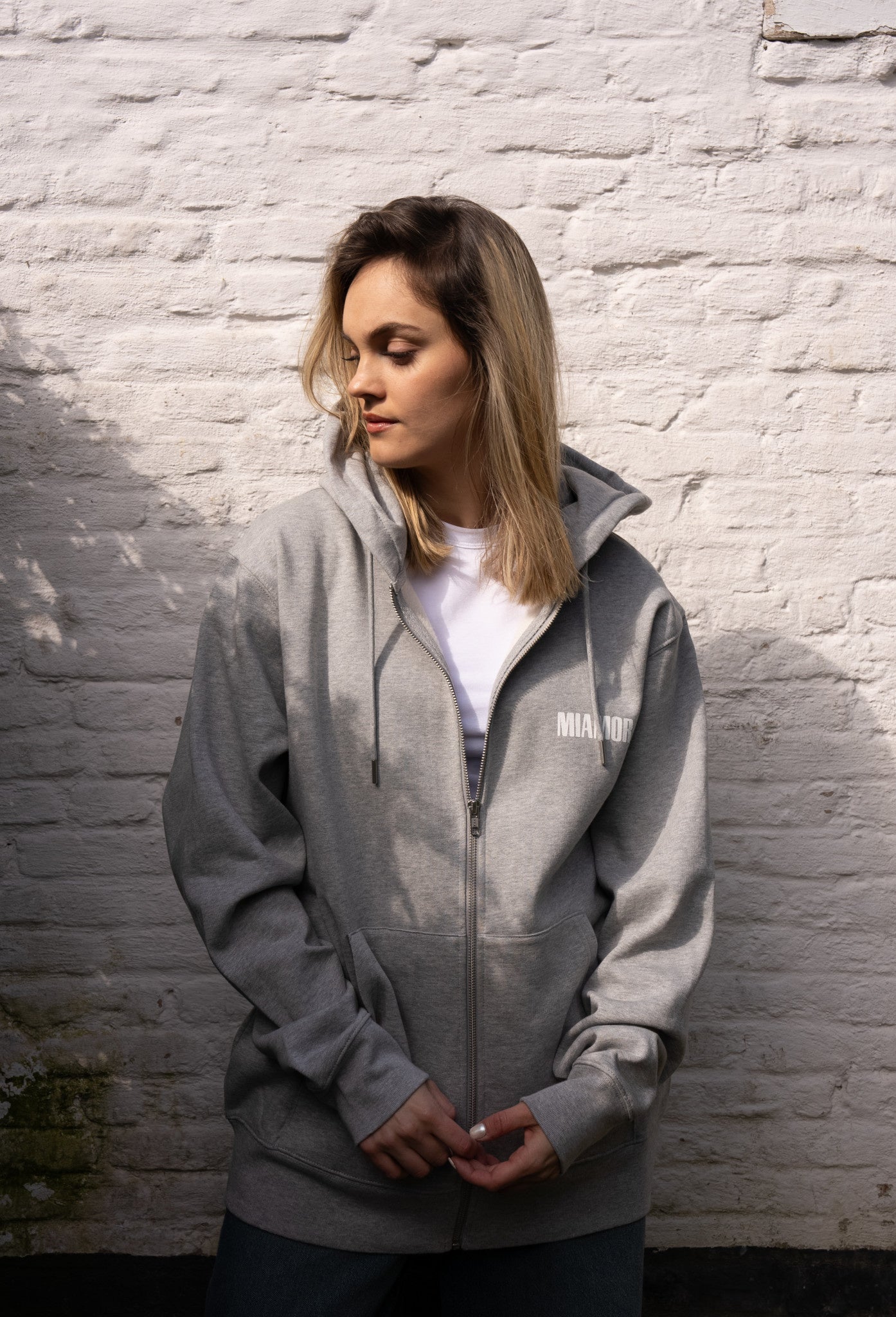 Miamor Supreme hoodie met rits - gemêleerd grijs
