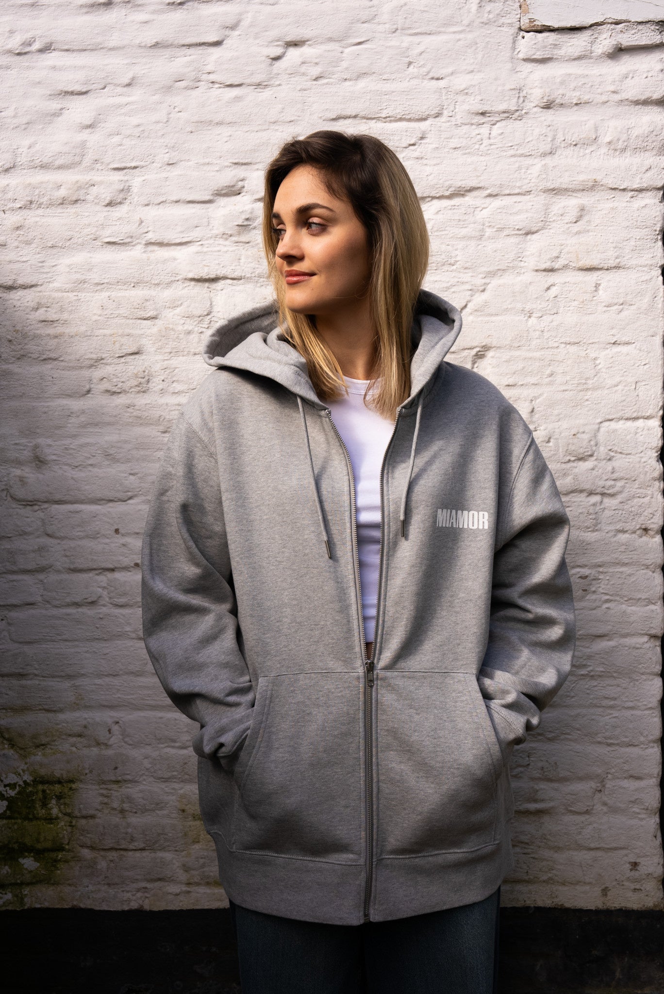 Miamor Supreme hoodie met rits - gemêleerd grijs