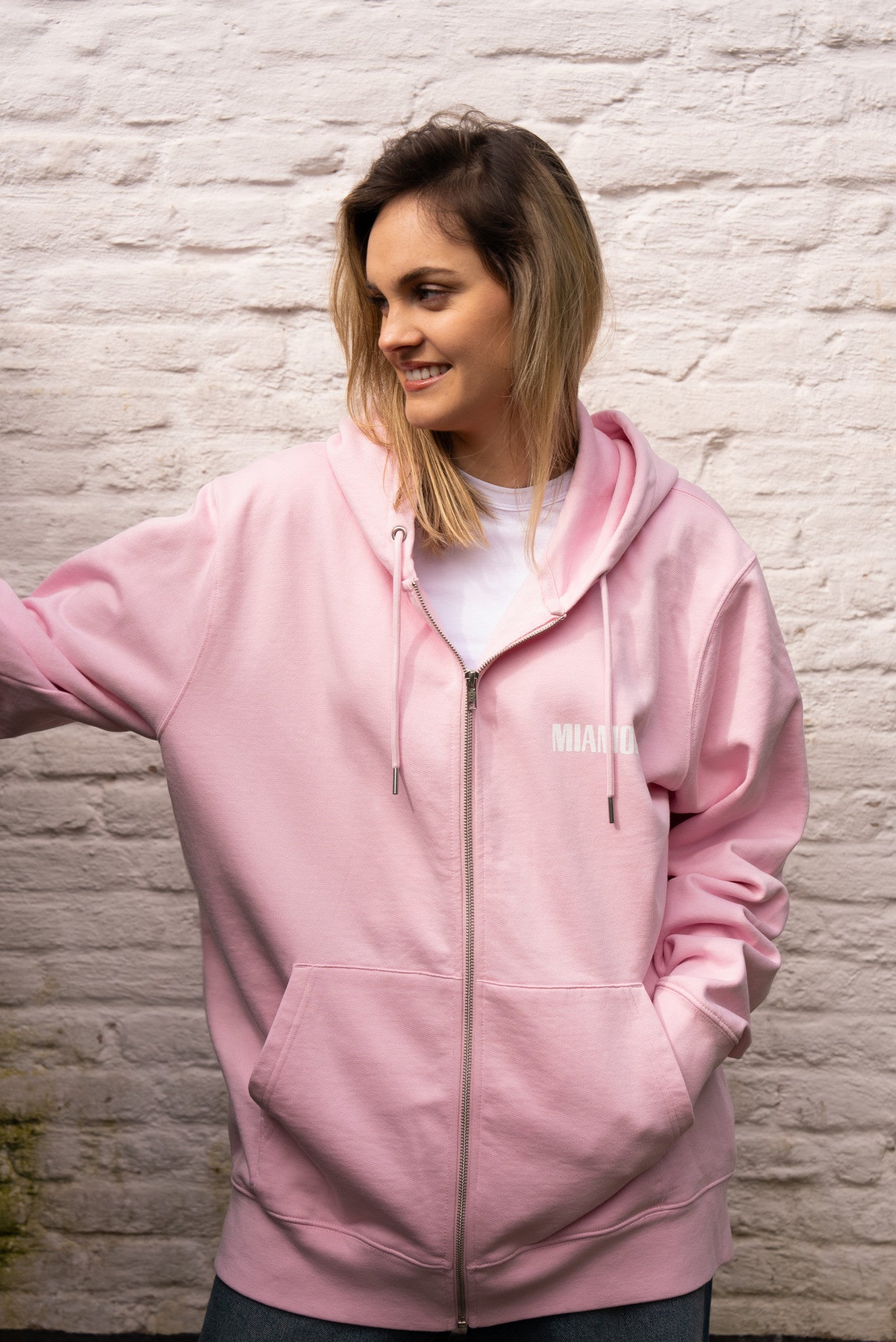 Miamor Supreme hoodie met rits - babyroze