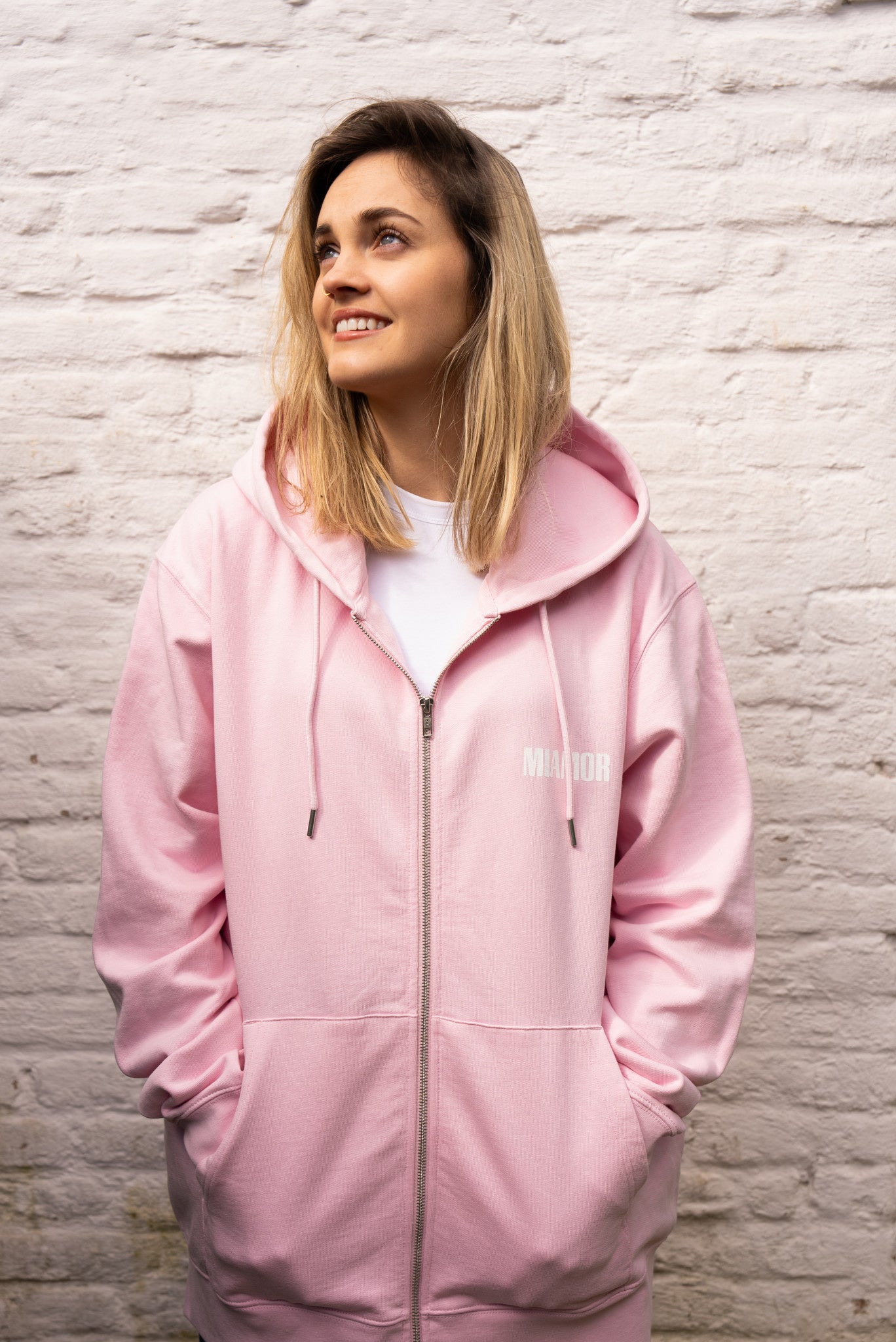 Miamor Supreme hoodie met rits - babyroze