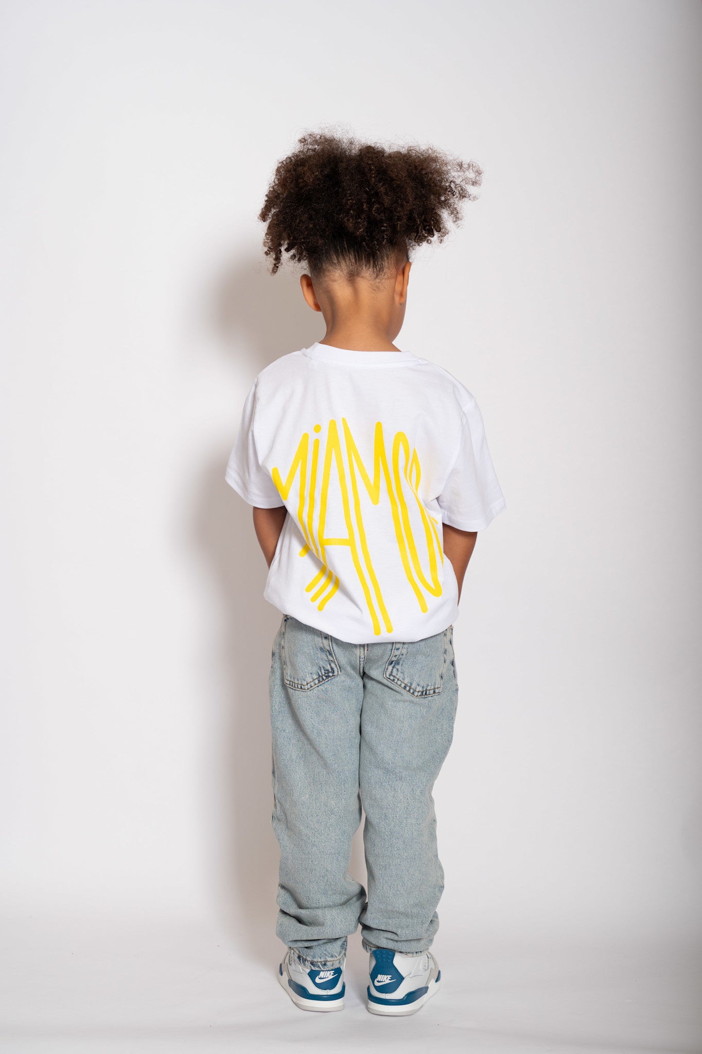 Mini Miamor tee white - yellow logo