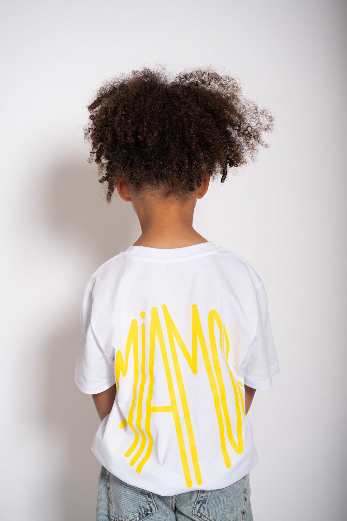 Mini Miamor tee white - yellow logo