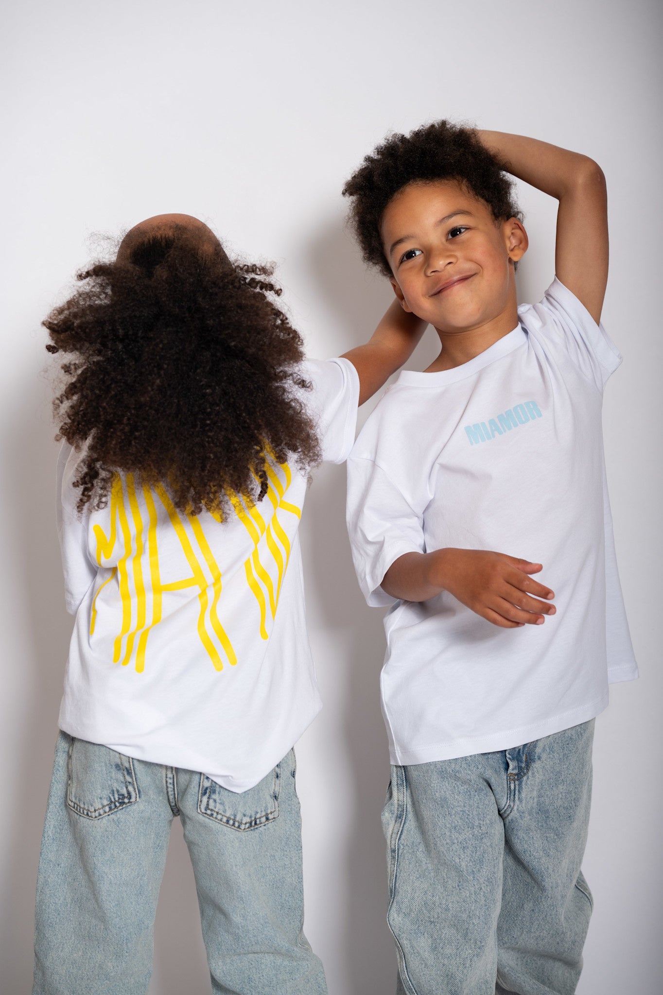 Mini Miamor tee white - yellow logo