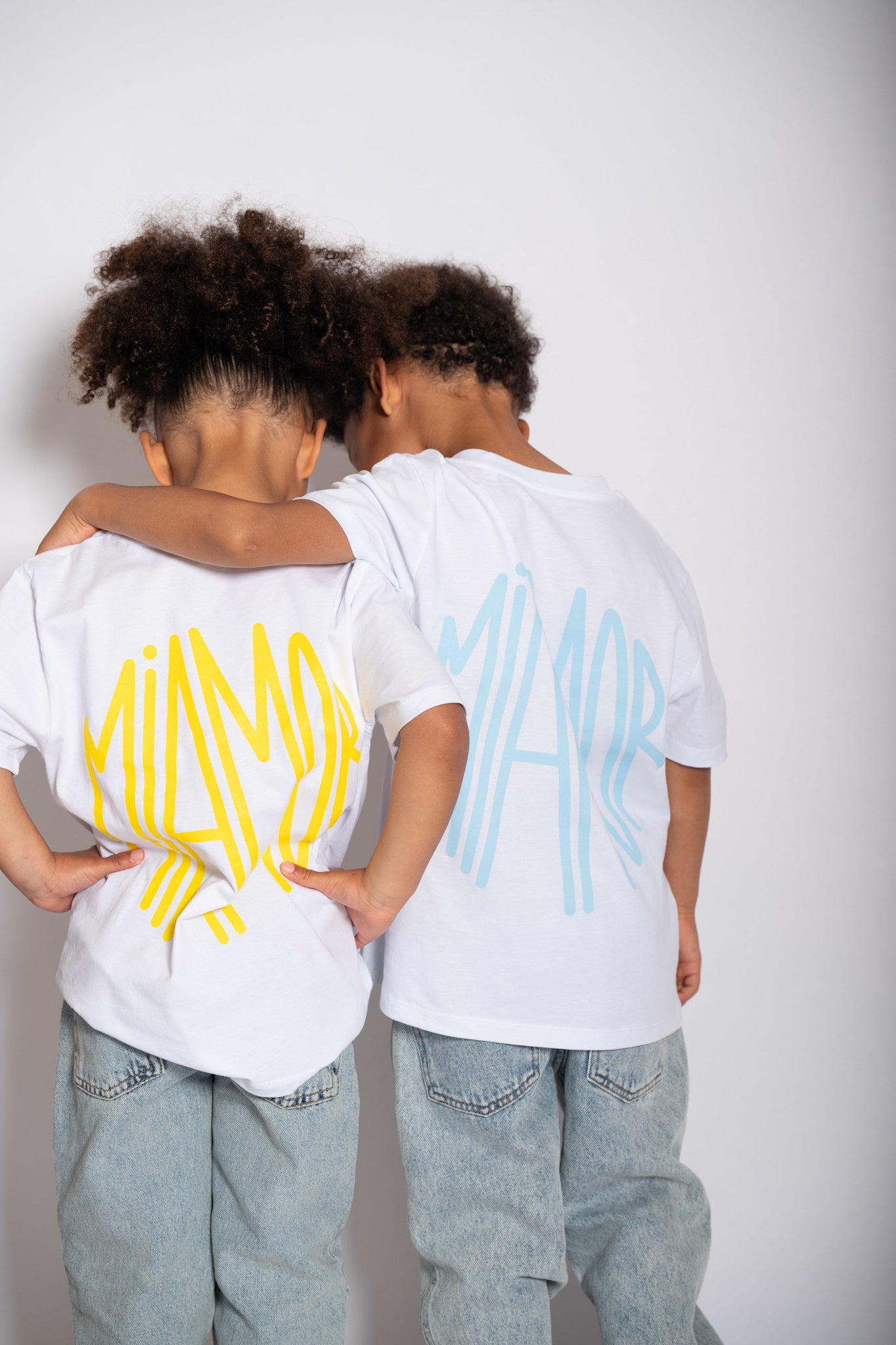 Mini Miamor tee white - yellow logo