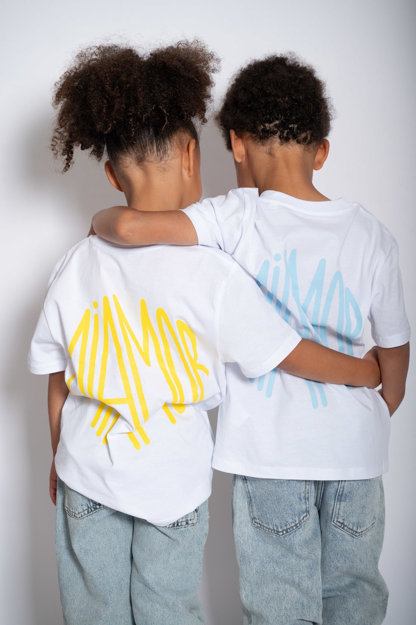 Mini Miamor tee white - yellow logo