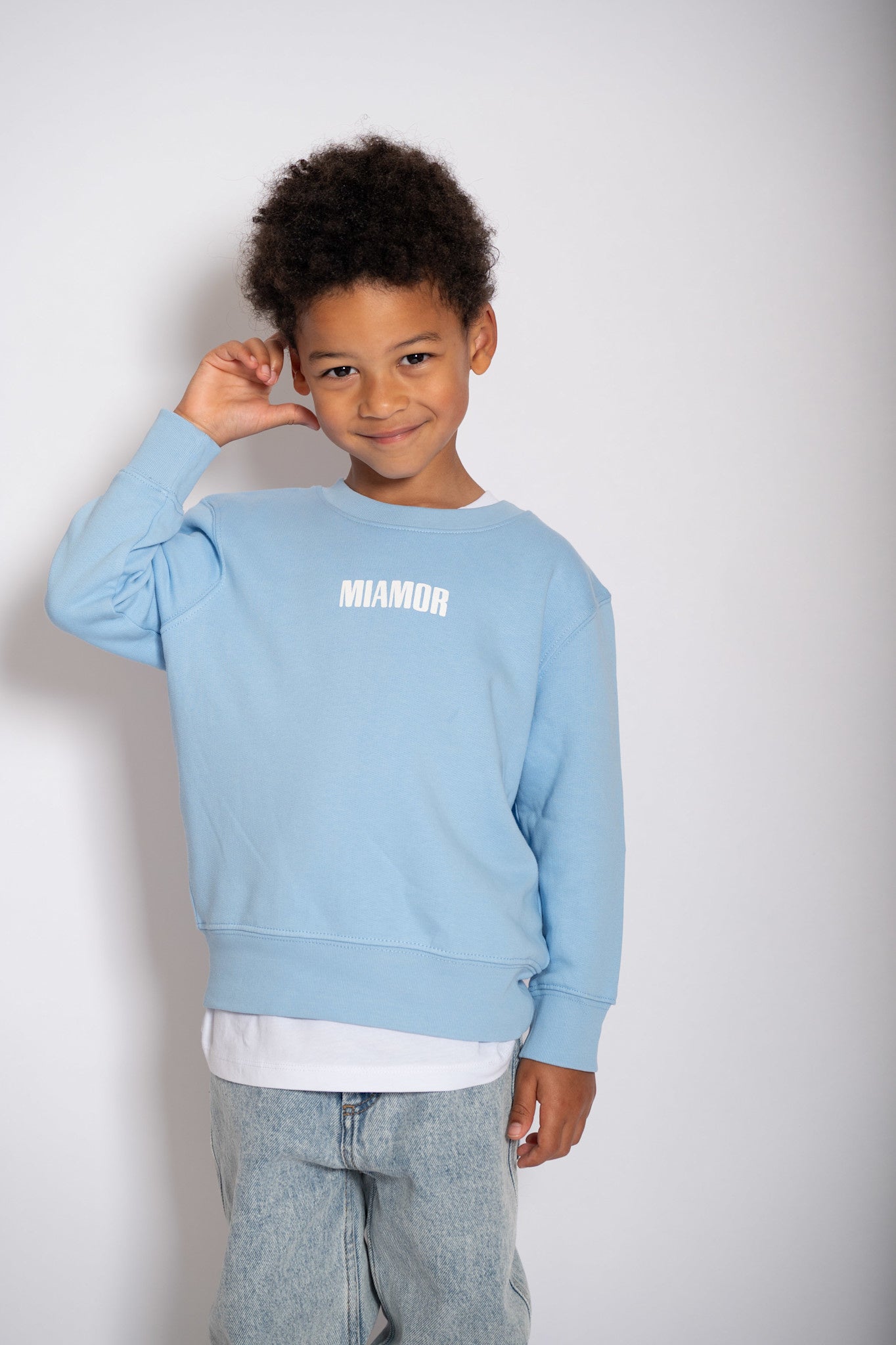 NOUVEAU - Mini Miamor Supreme, pull ras du cou - bleu ciel