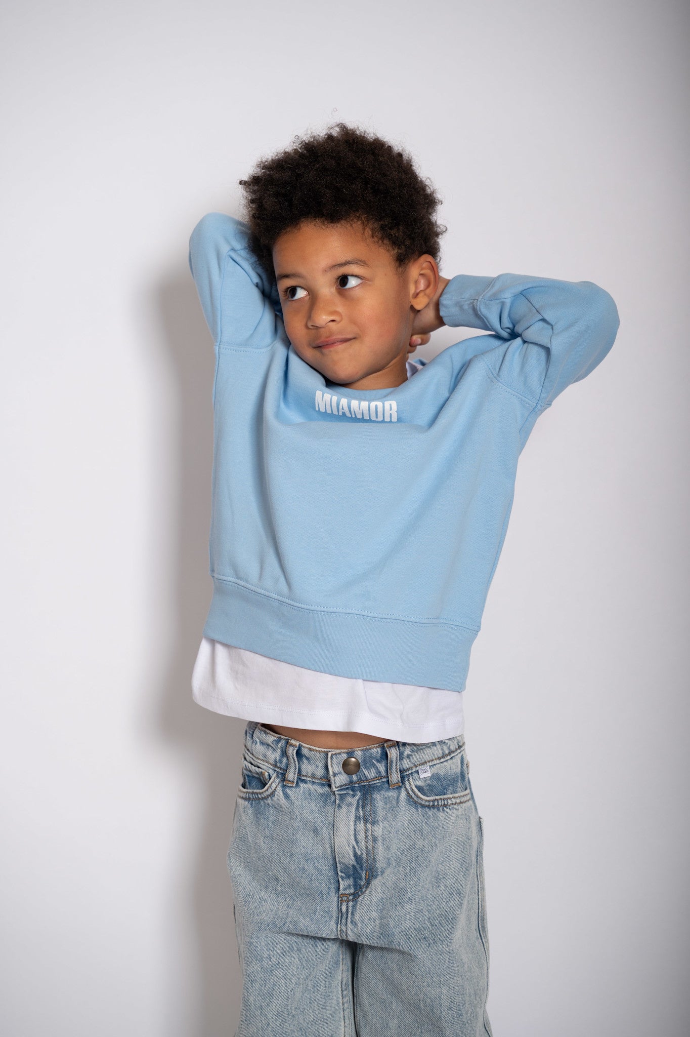 NOUVEAU - Mini Miamor Supreme, pull ras du cou - bleu ciel