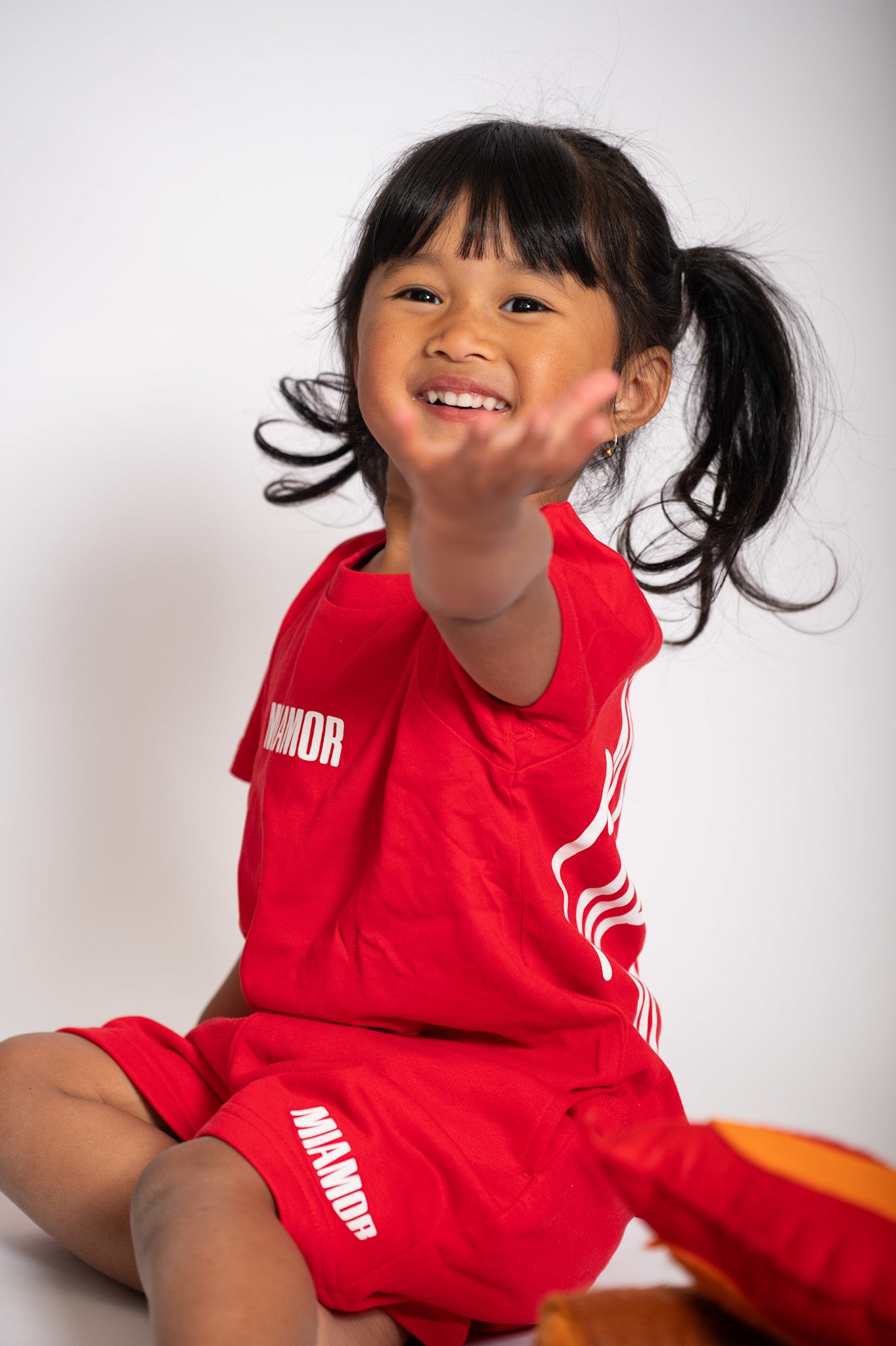 Mini Miamor tee red - white logo