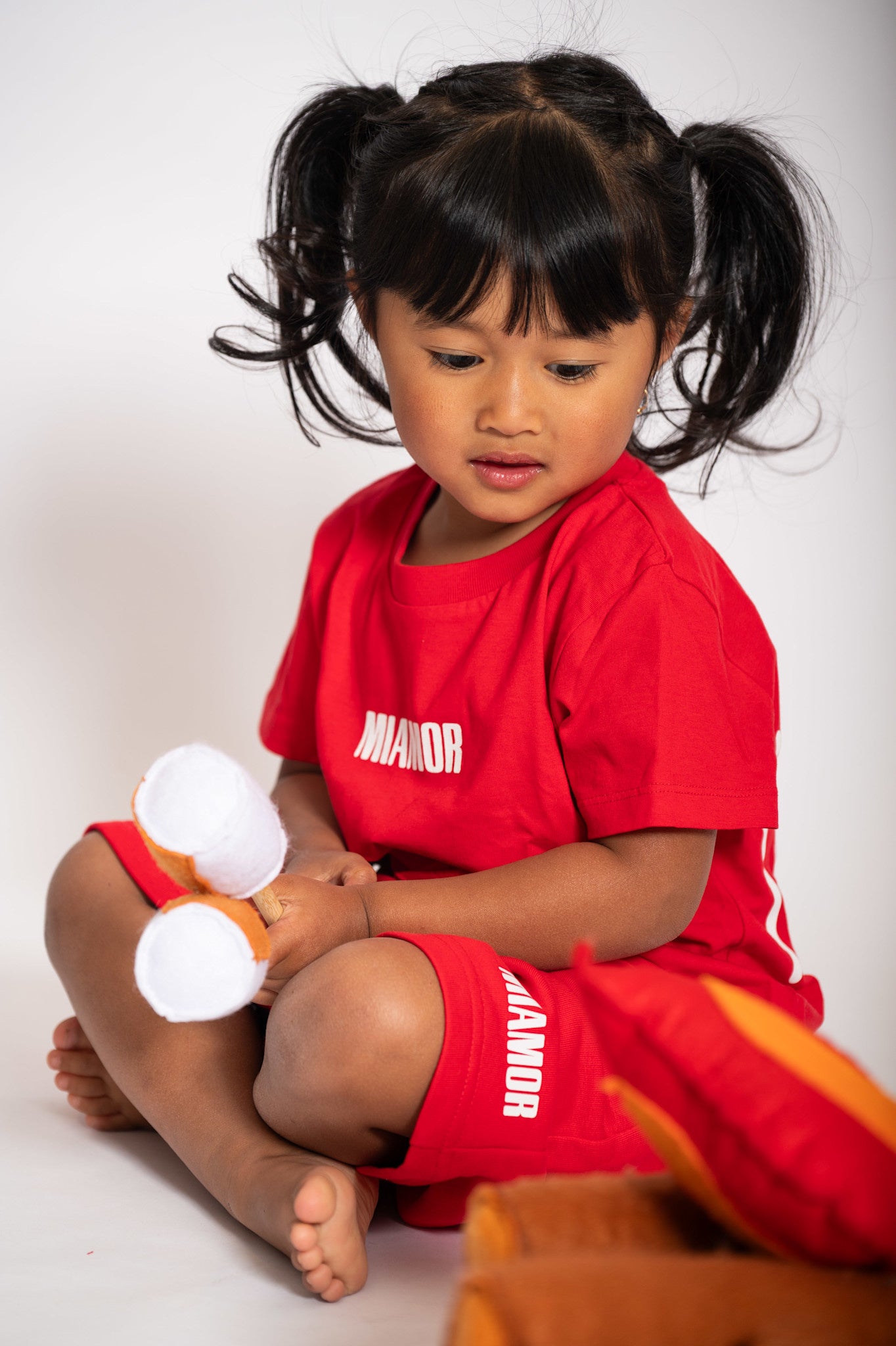 Mini Miamor tee red - white logo