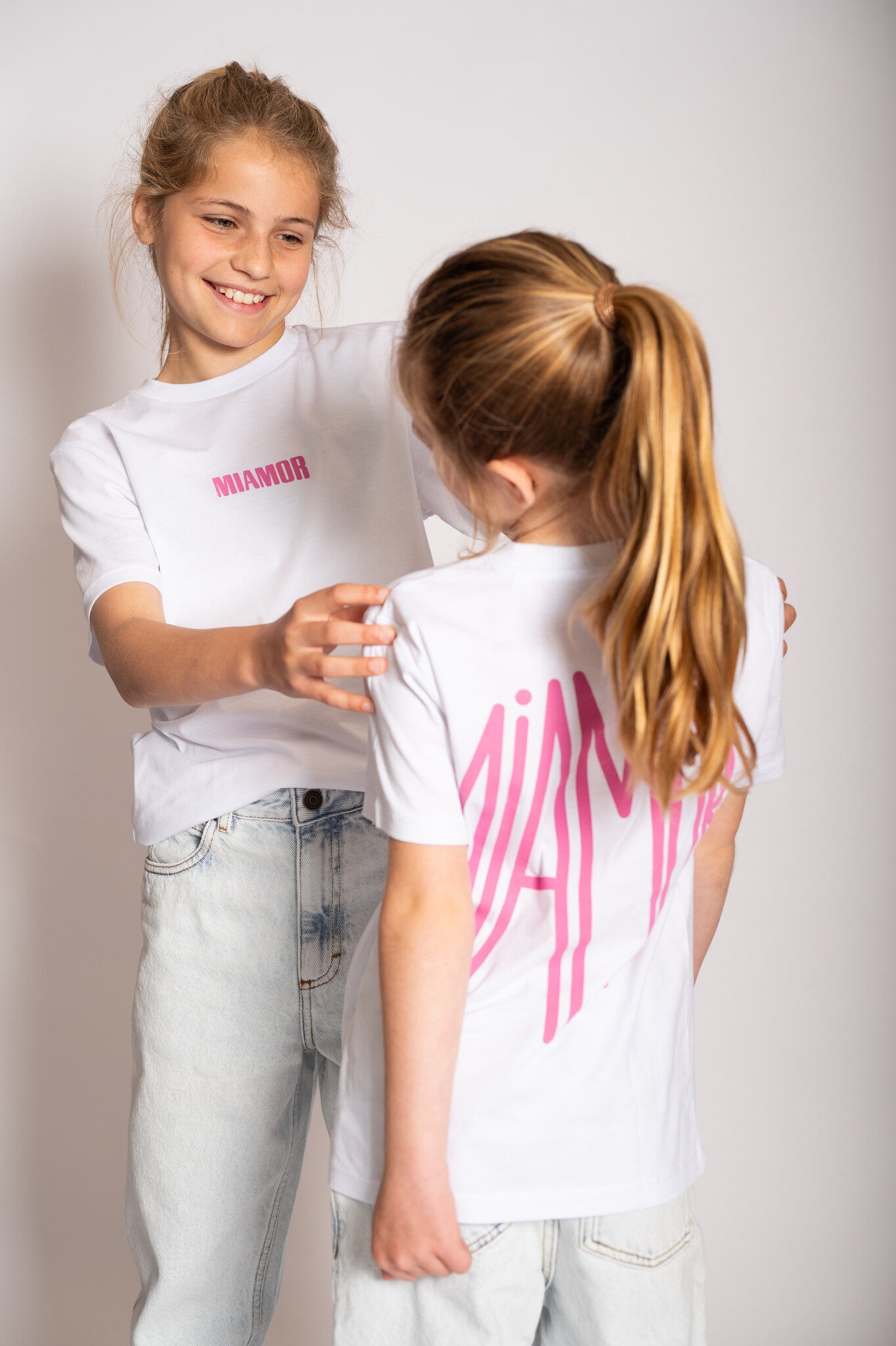 Mini Miamor tee white - pink