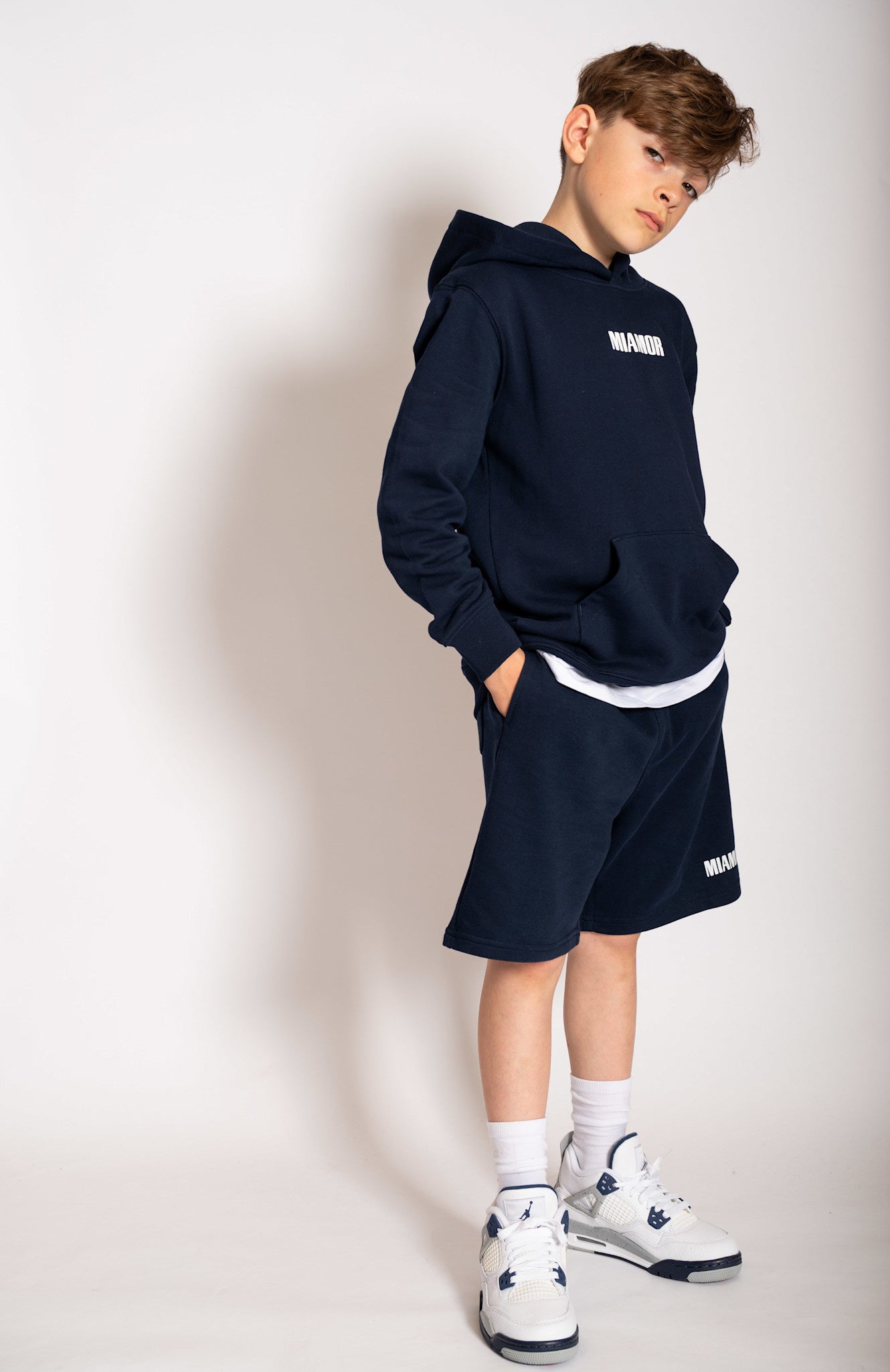 Mini Miamor supreme shorts navy - white logo