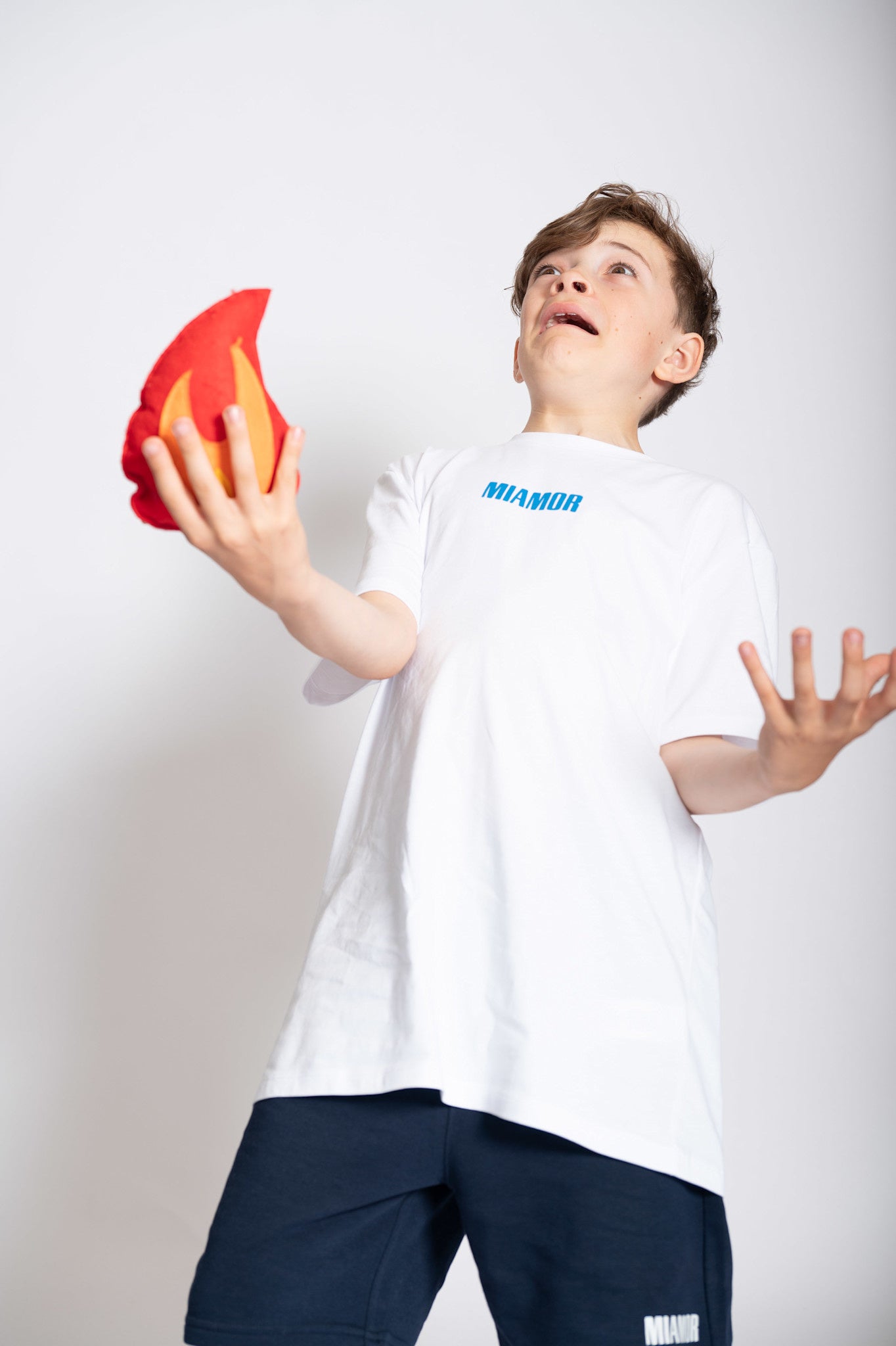 Mini Miamor tee white - royal blue logo