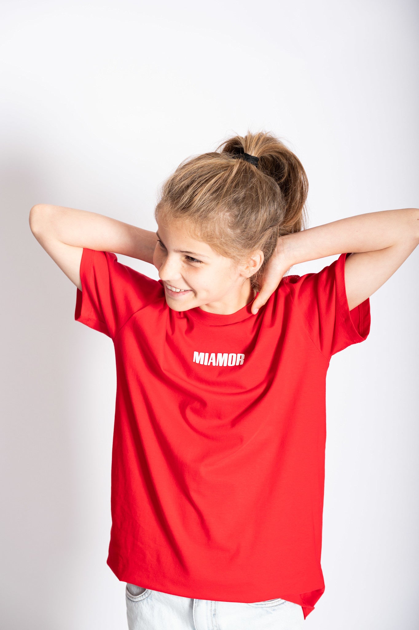 Mini Miamor tee red - white logo