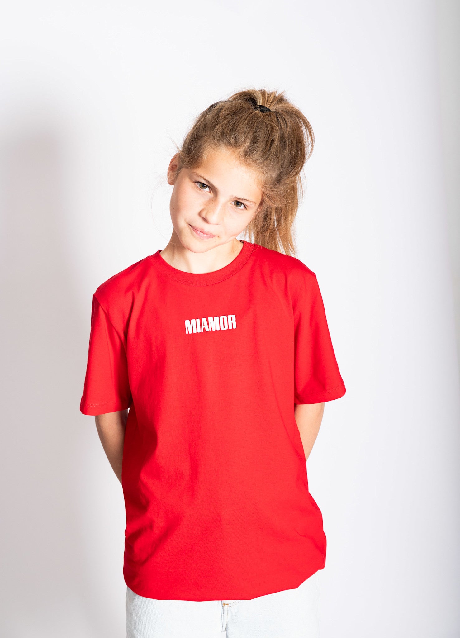 Mini Miamor tee red - white logo