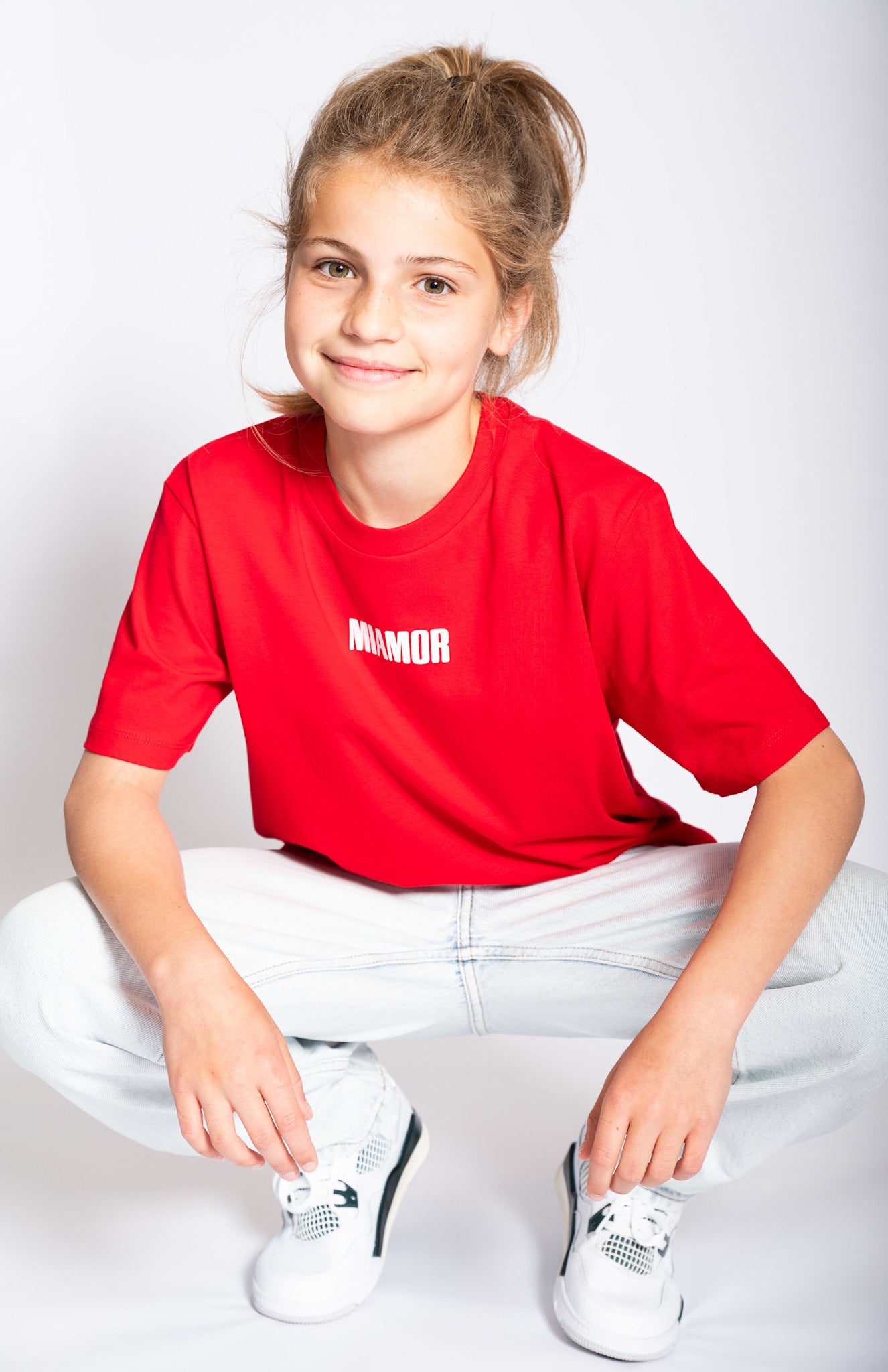Mini Miamor tee red - white logo