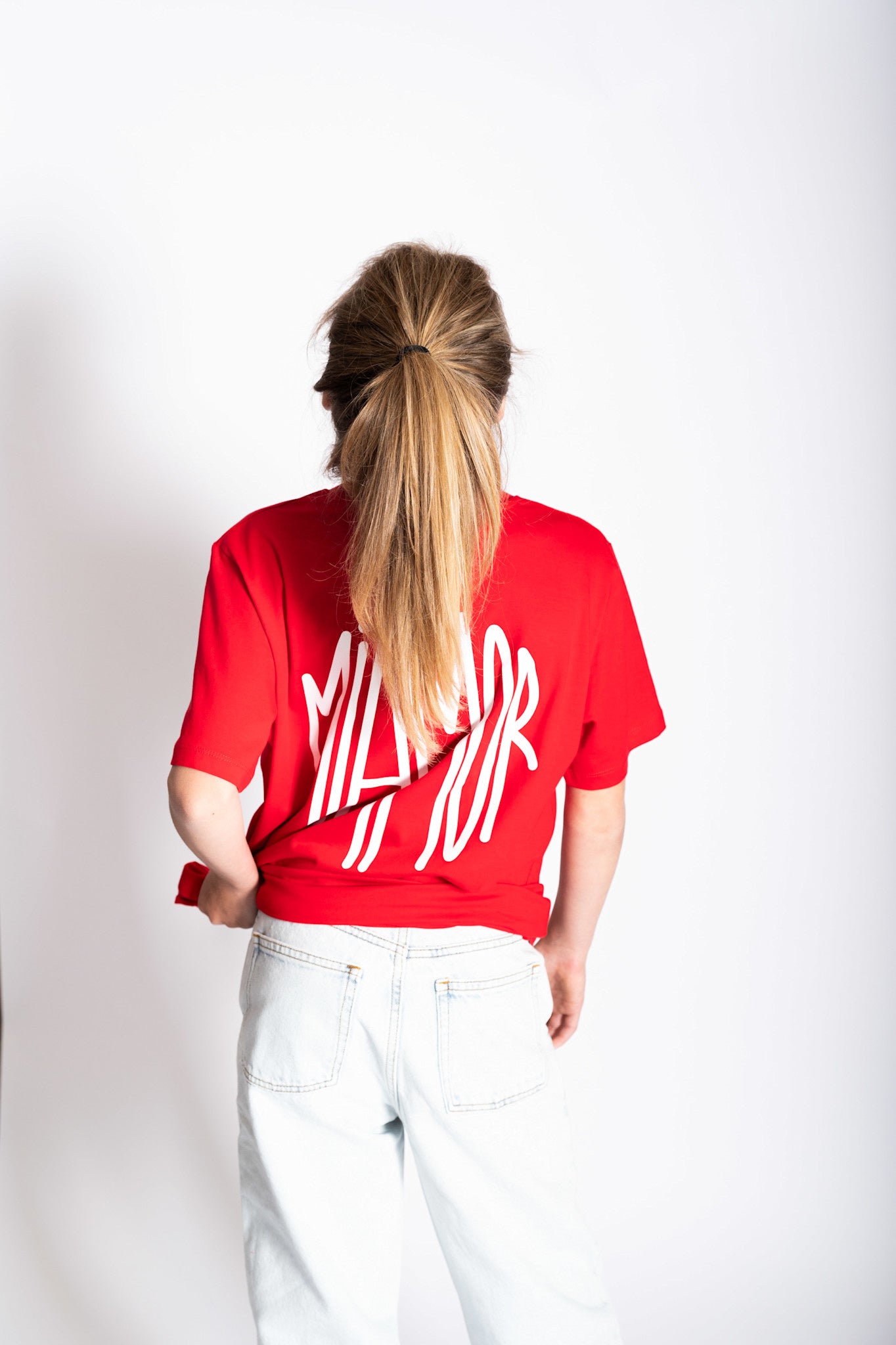 Mini Miamor tee red - white logo