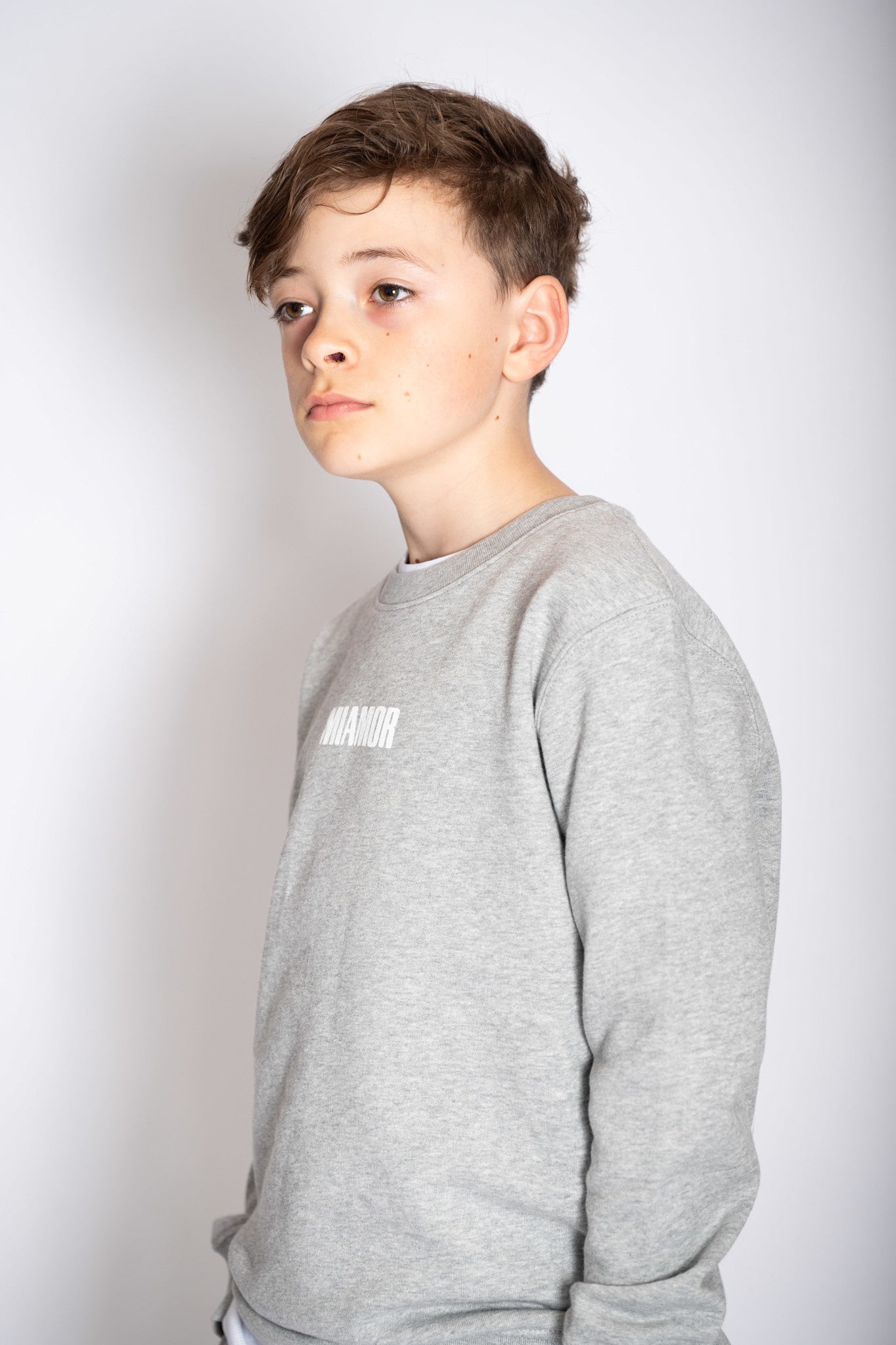 NEW - Mini Miamor supreme crew neck heather grey - white