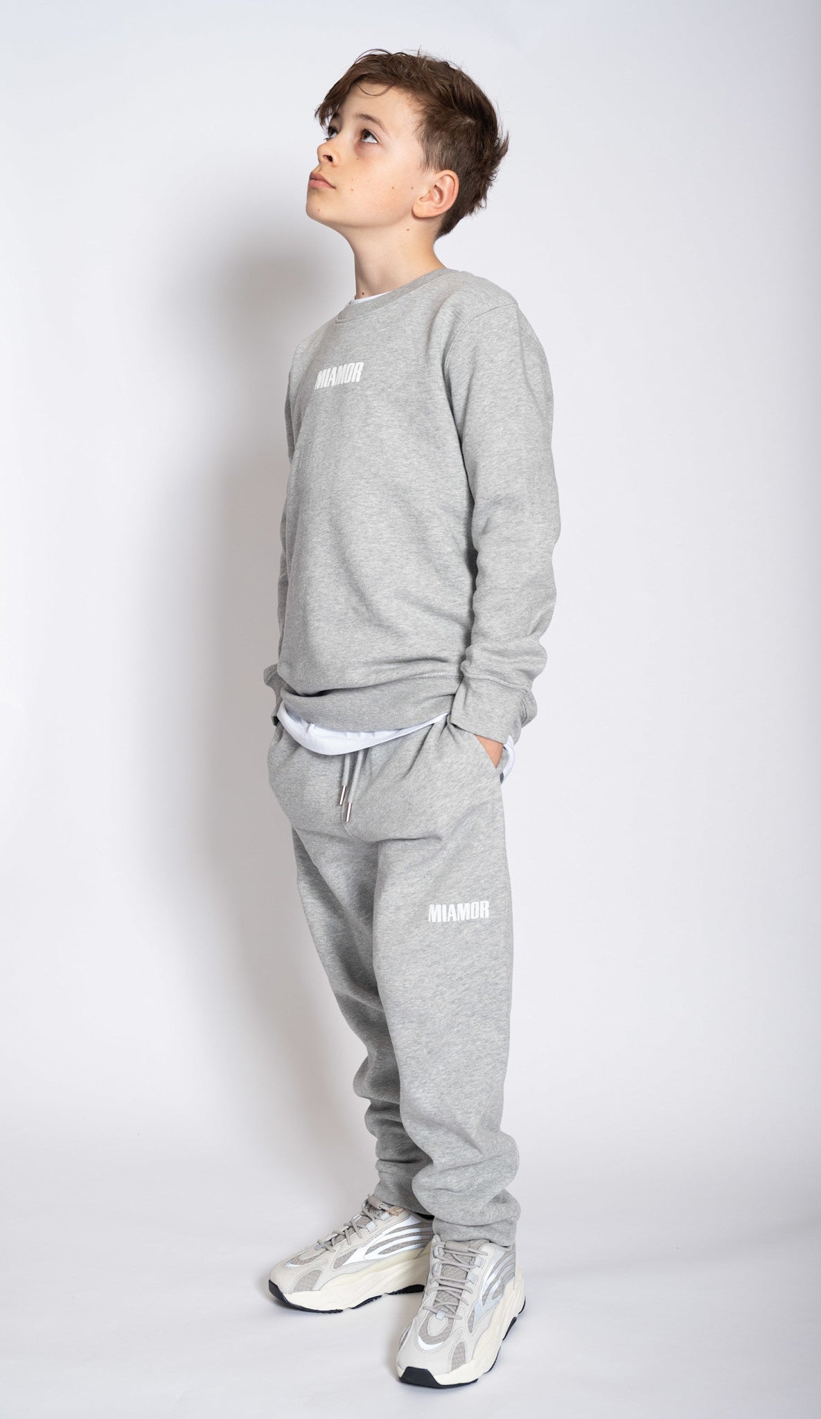 NEW - Mini Miamor supreme crew neck heather grey - white