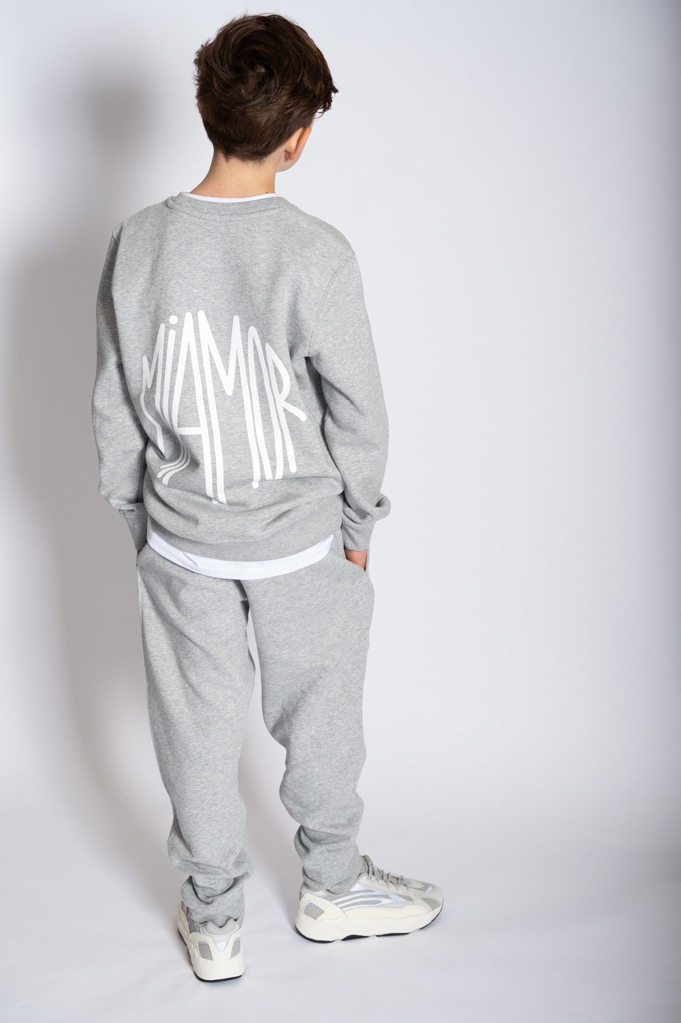 NEW - Mini Miamor supreme crew neck heather grey - white
