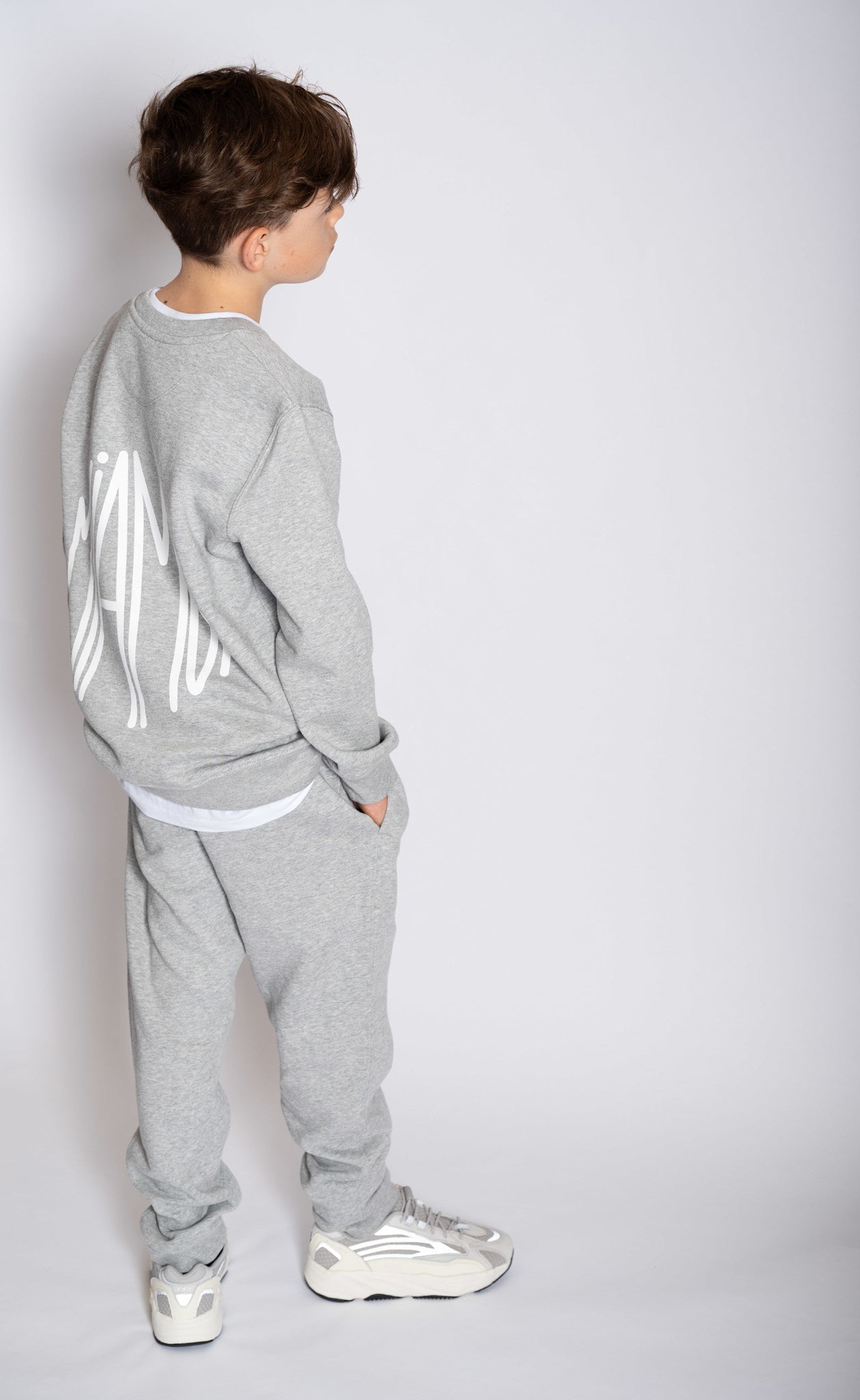 NEW - Mini Miamor supreme crew neck heather grey - white