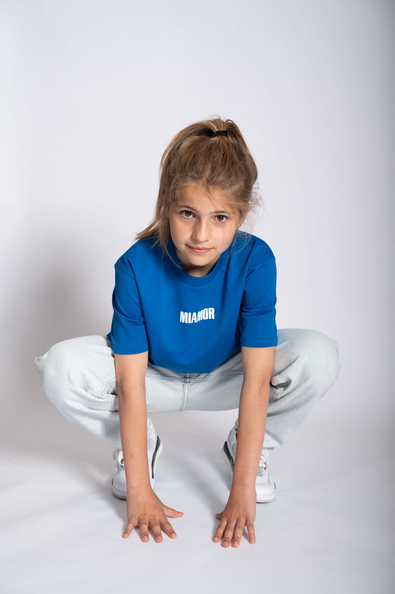 Mini Miamor tee royal blue - white logo