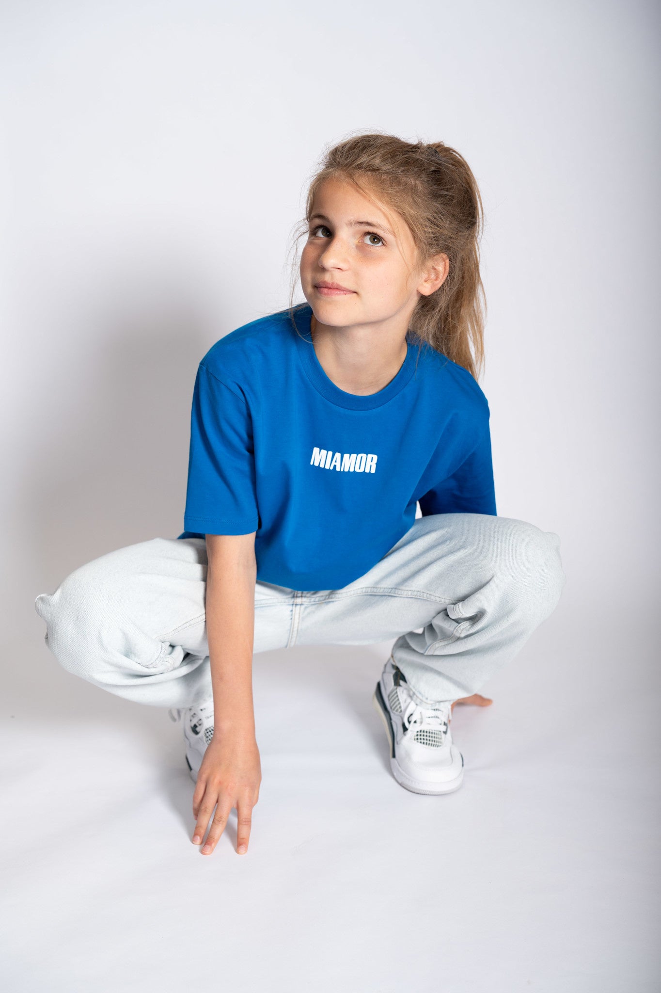 Mini Miamor tee royal blue - white logo