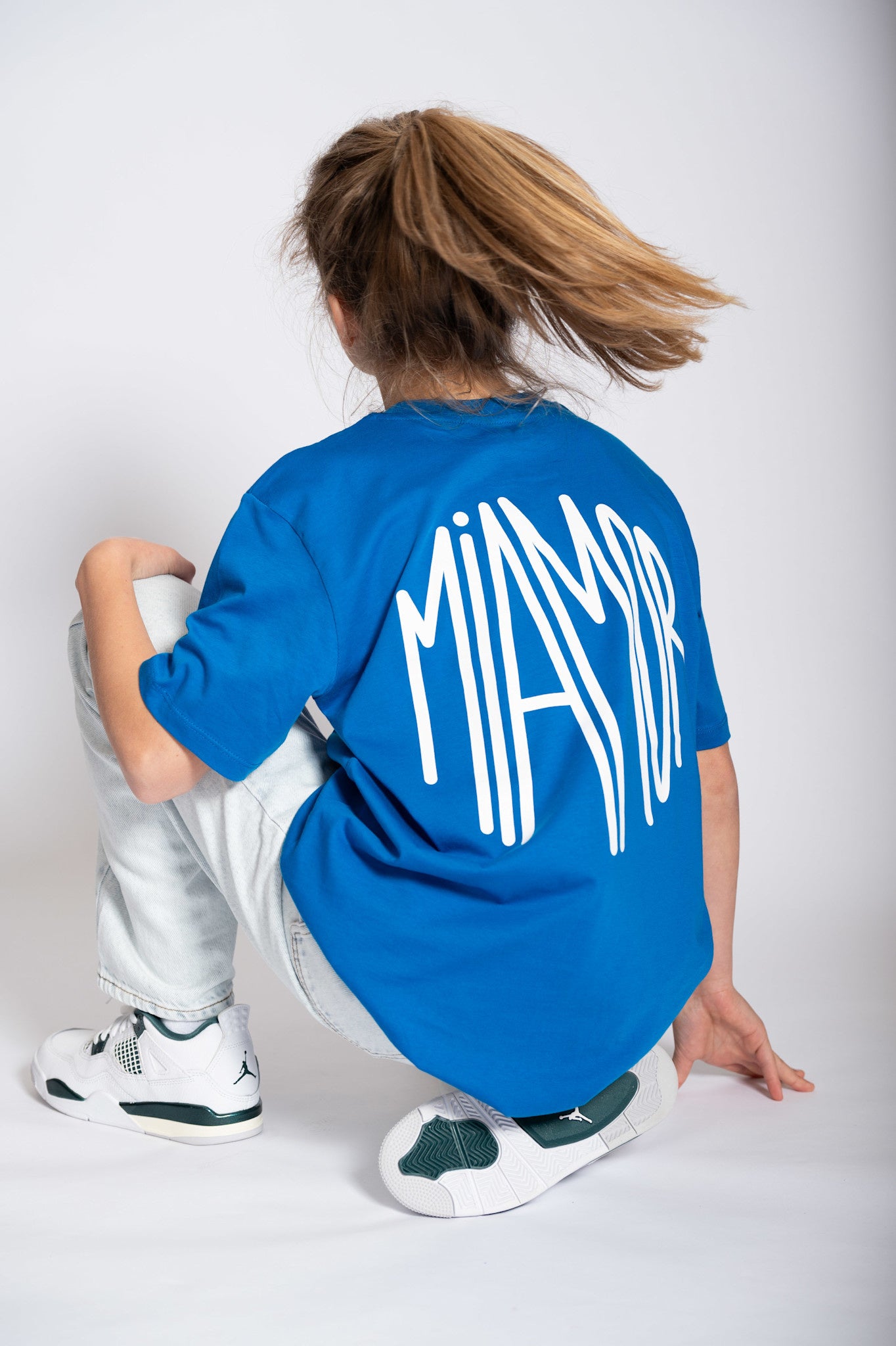 Mini Miamor tee royal blue - white logo