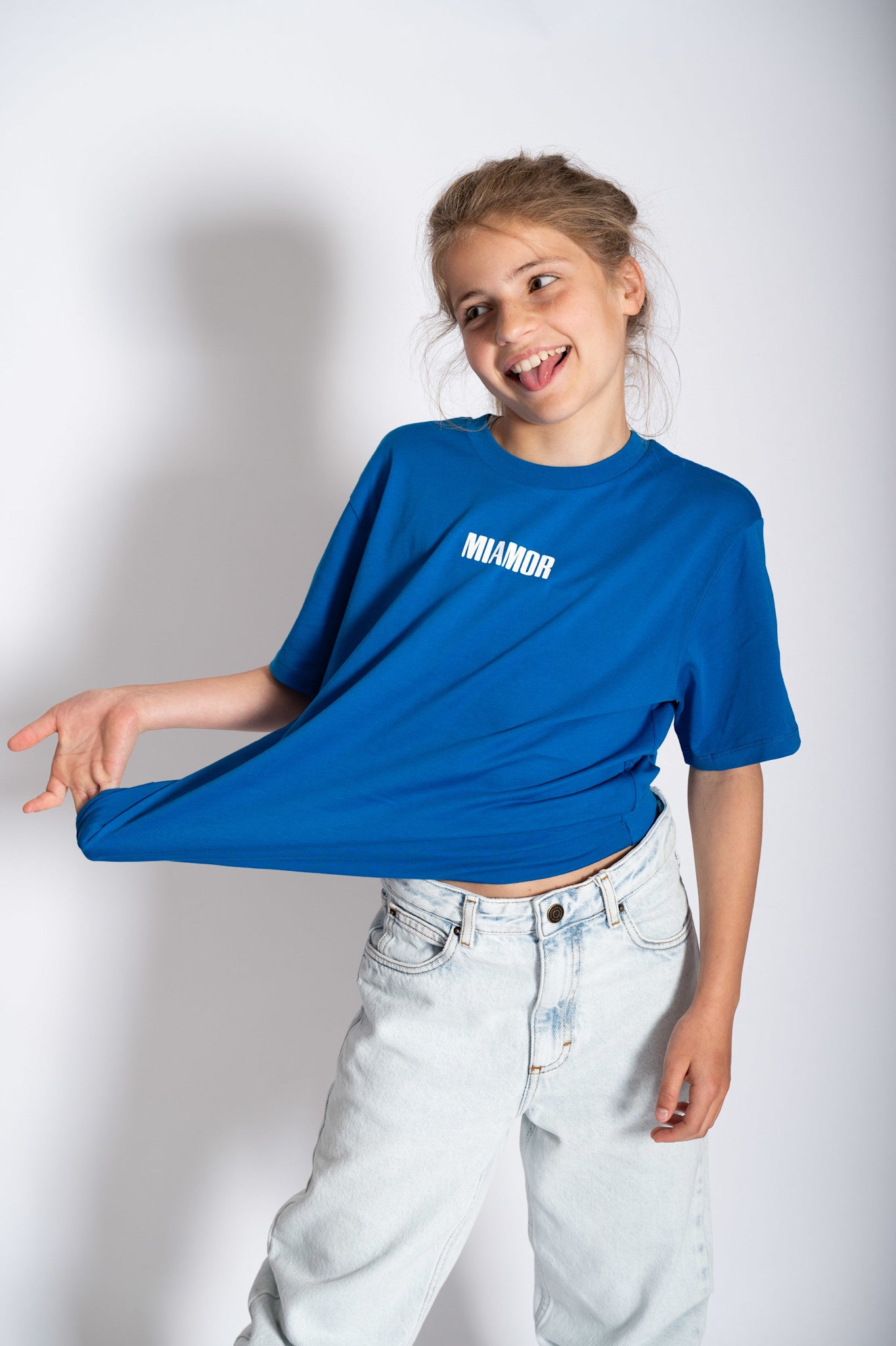 Mini Miamor tee royal blue - white logo