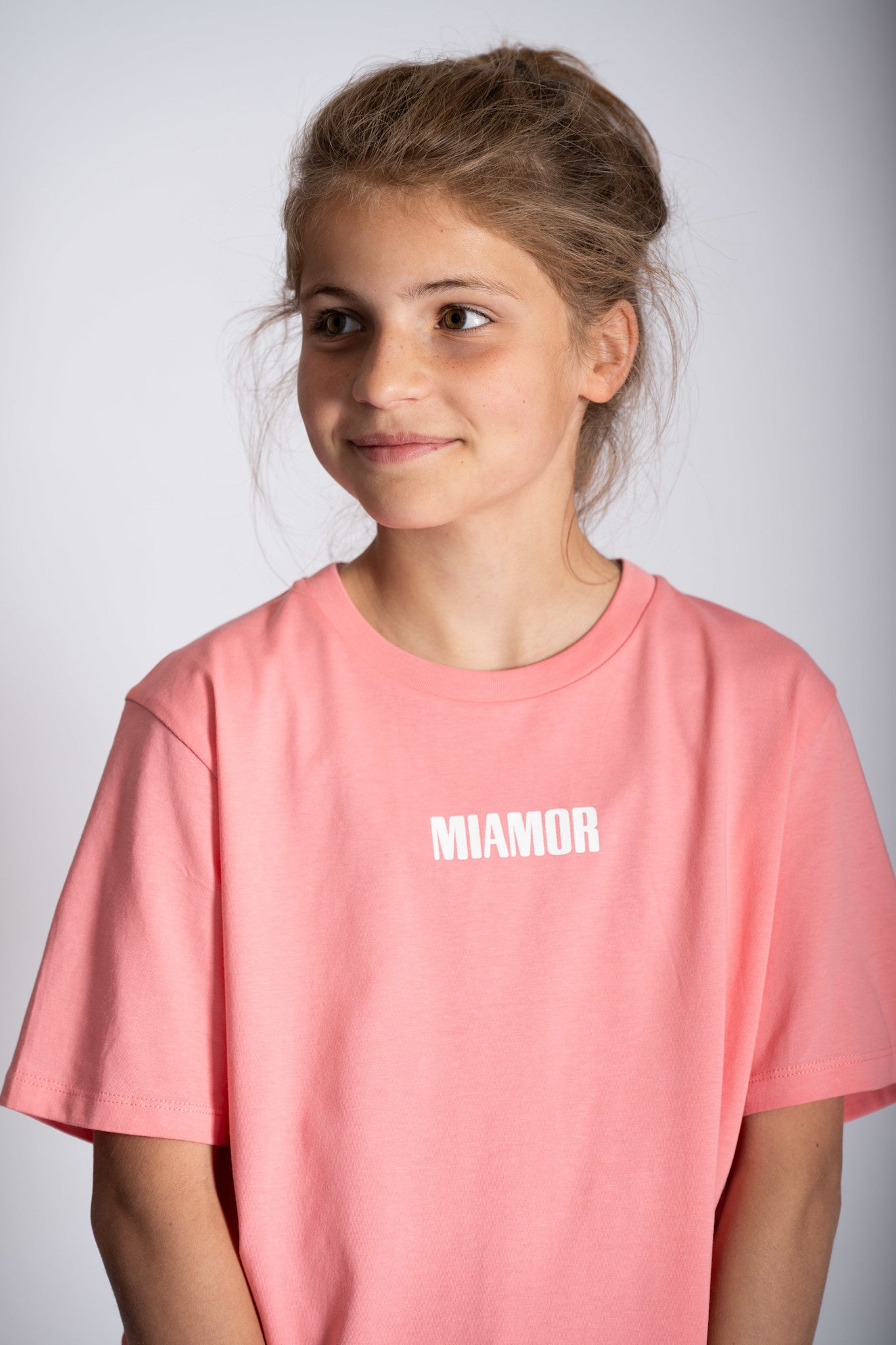 Mini Miamor tee pink joy - white logo