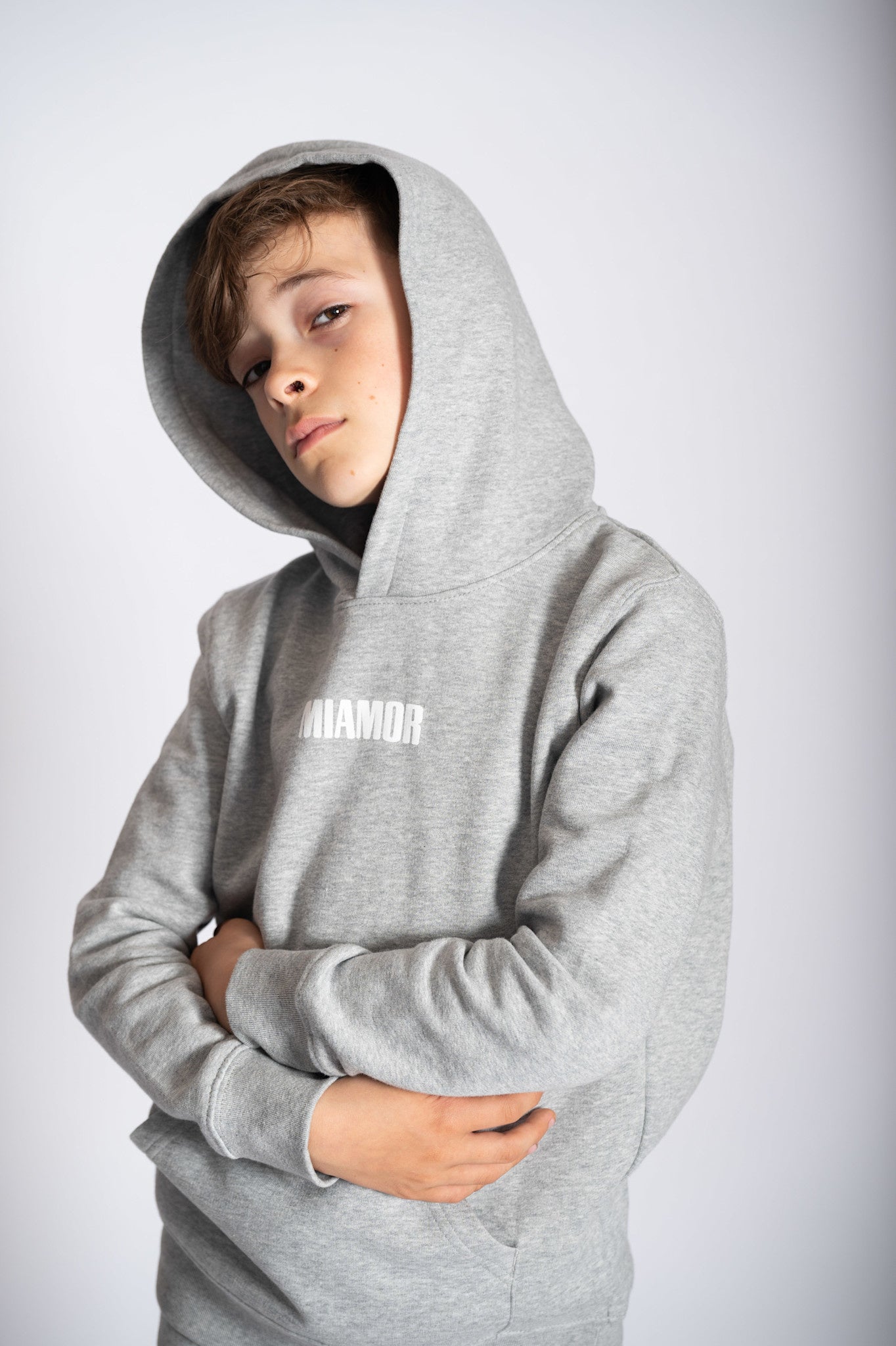 NOUVEAU - Mini sweat à capuche Supreme Miamor gris chiné - blanc