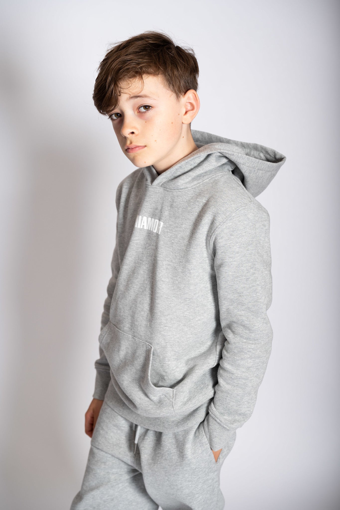 NOUVEAU - Mini sweat à capuche Supreme Miamor gris chiné - blanc