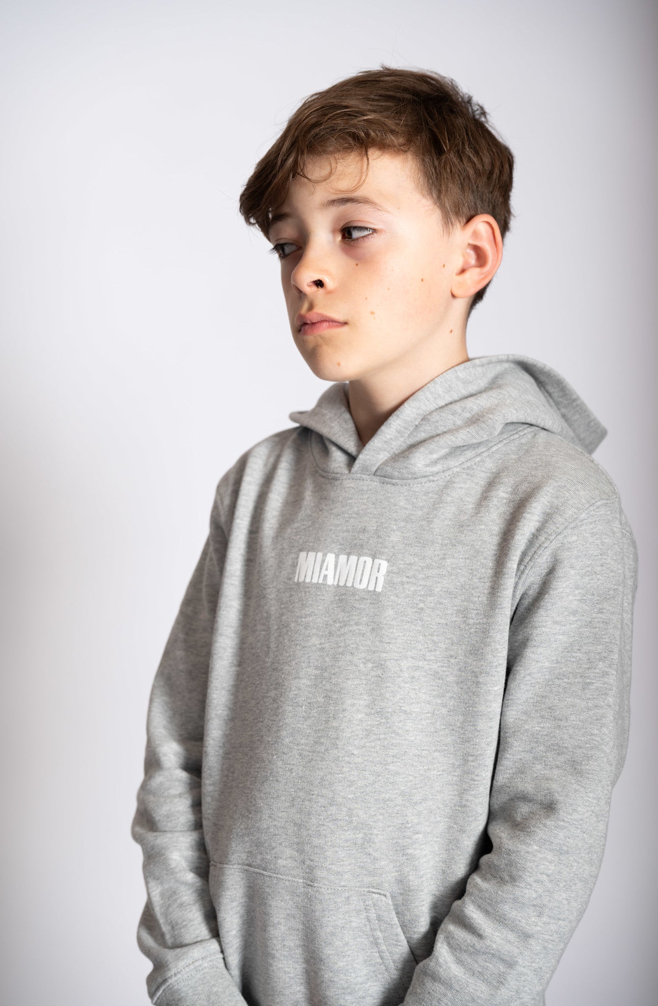 NOUVEAU - Mini sweat à capuche Supreme Miamor gris chiné - blanc