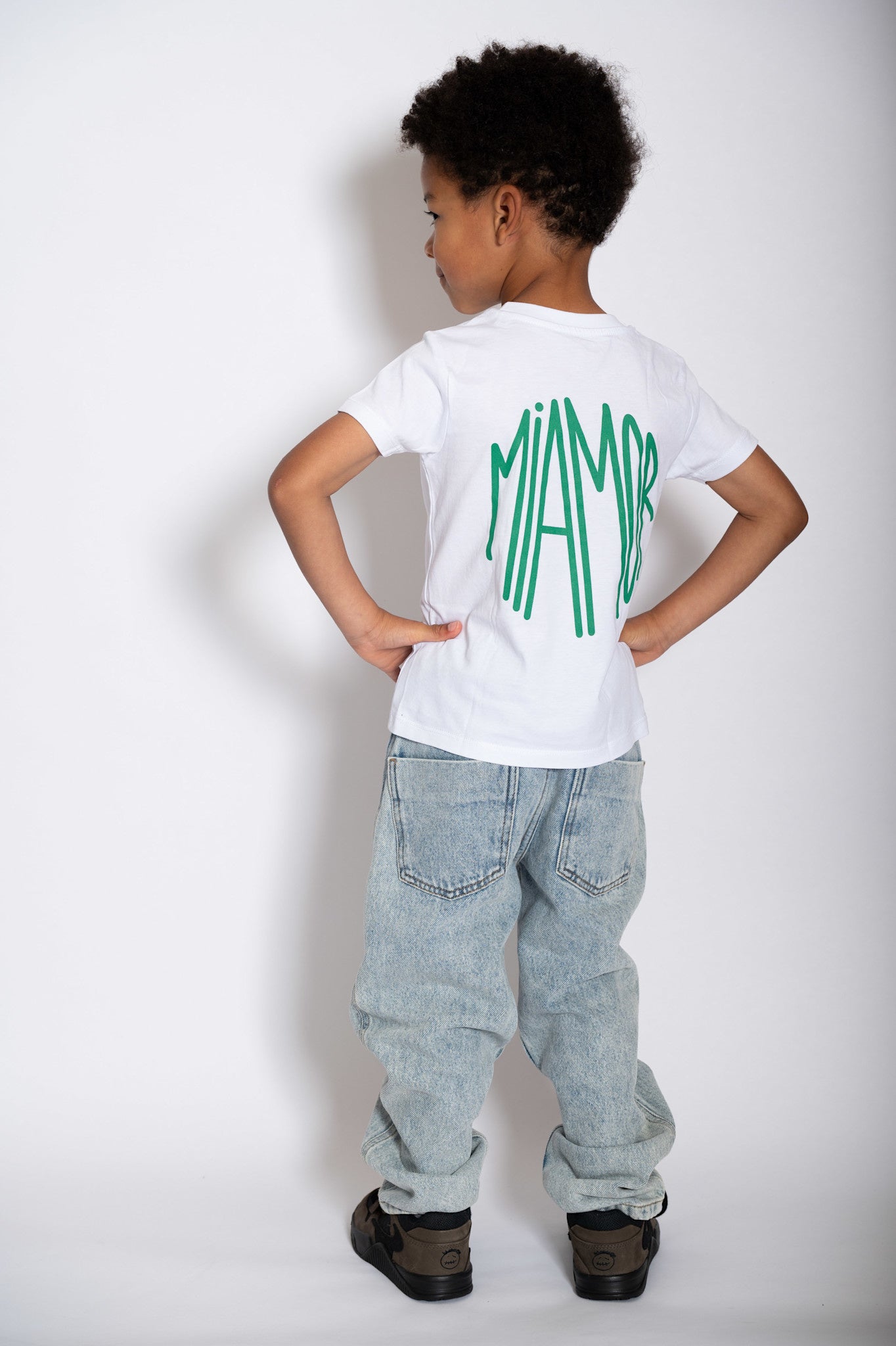 T-shirt blanc Mini Miamor - logo vert
