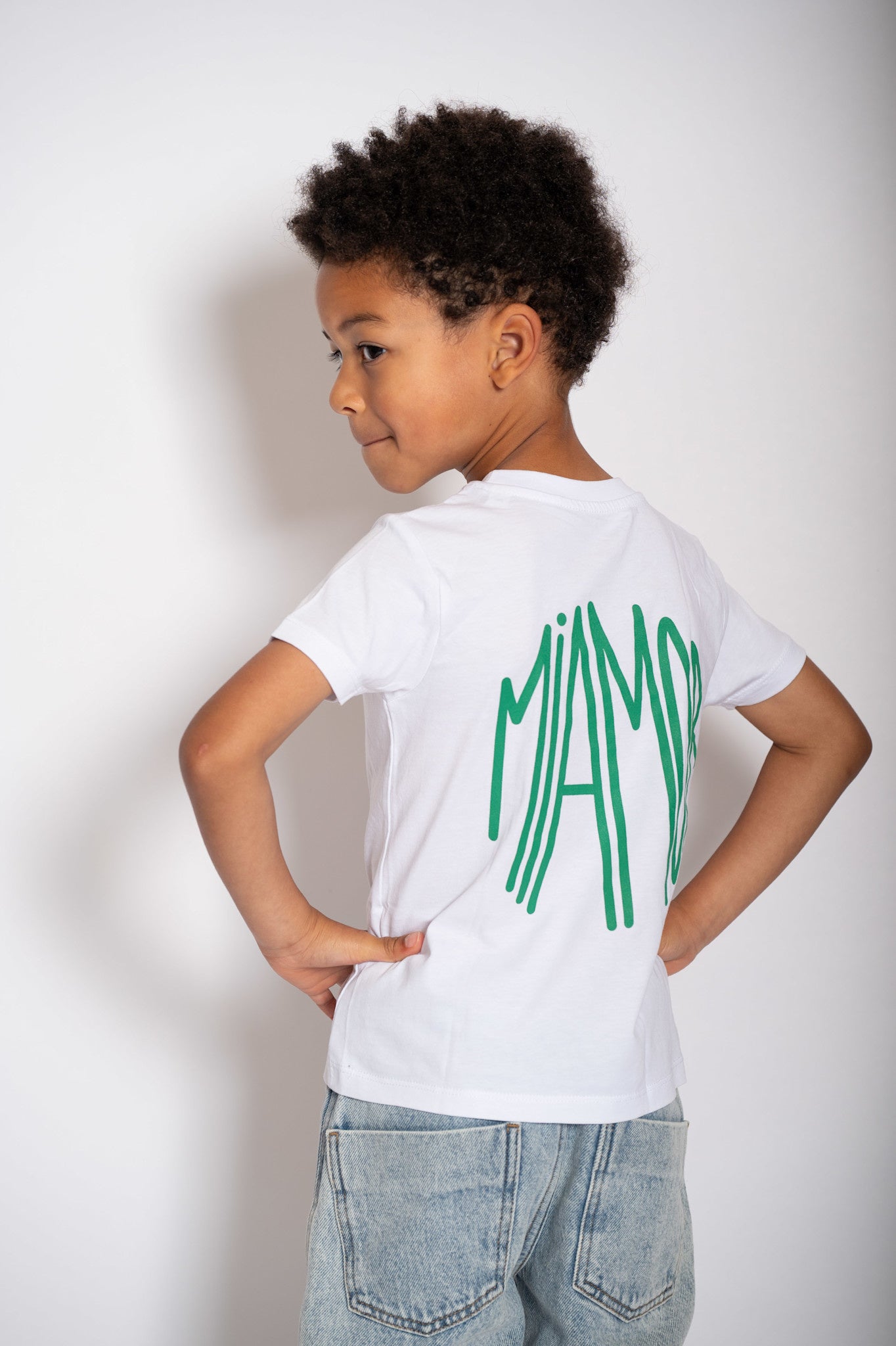 T-shirt blanc Mini Miamor - logo vert