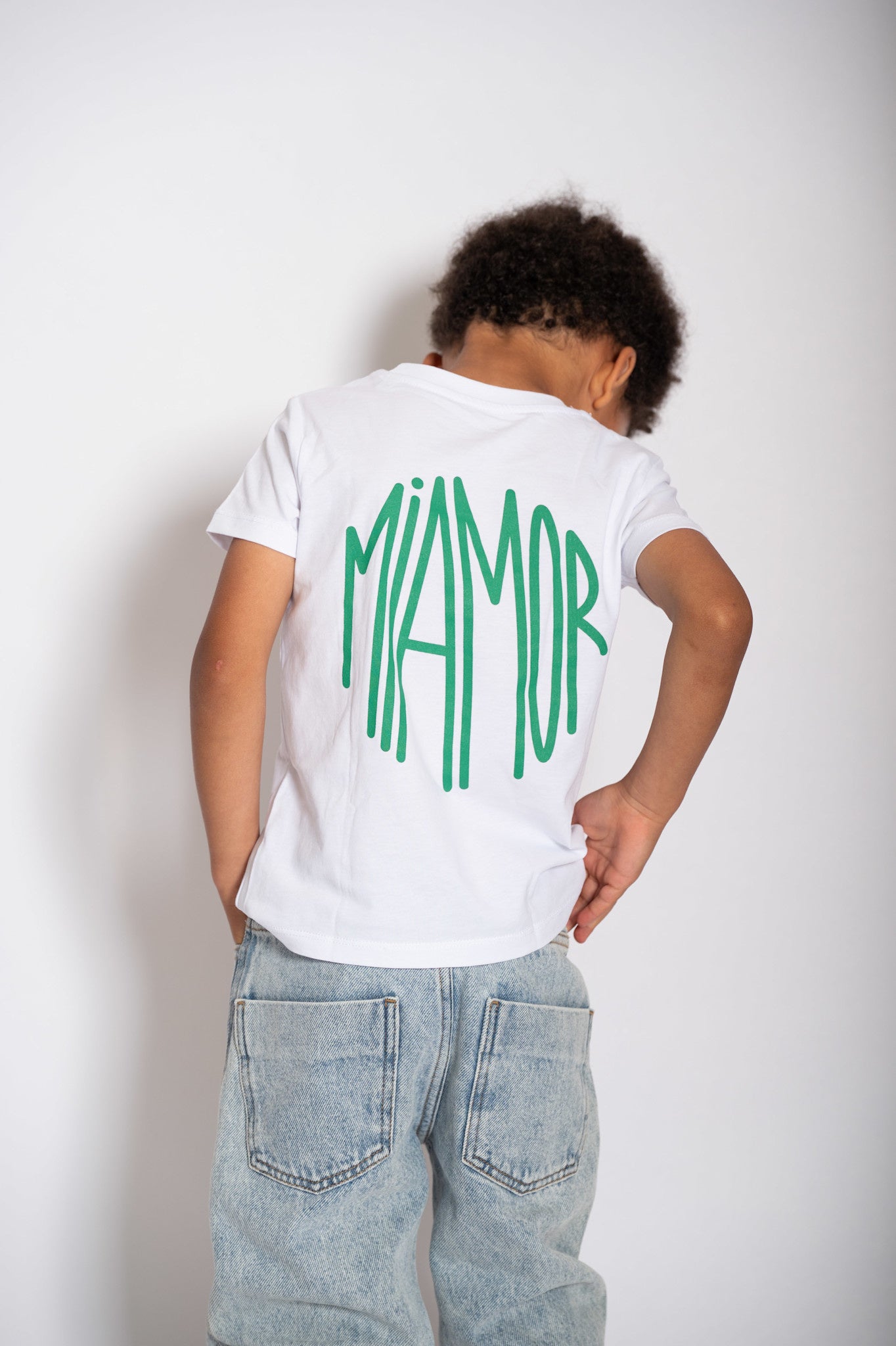 T-shirt blanc Mini Miamor - logo vert