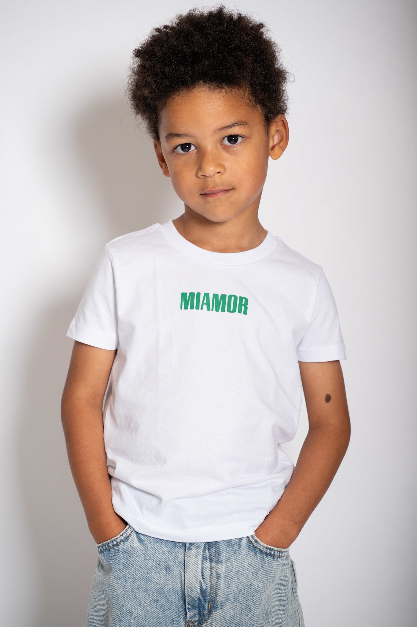 T-shirt blanc Mini Miamor - logo vert