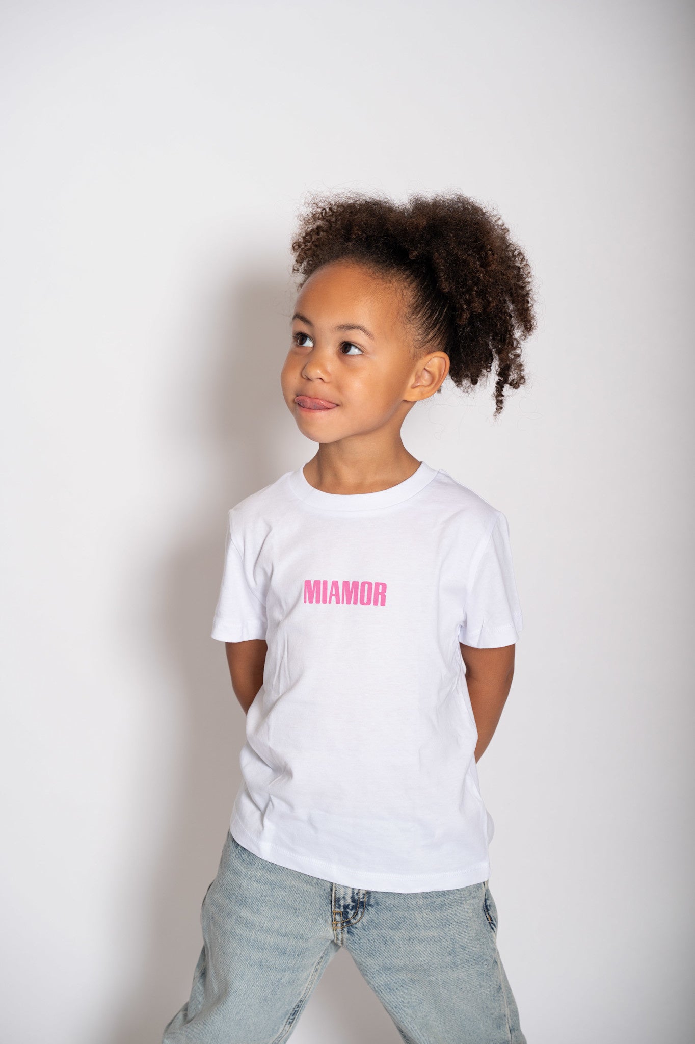 Mini Miamor tee white - pink