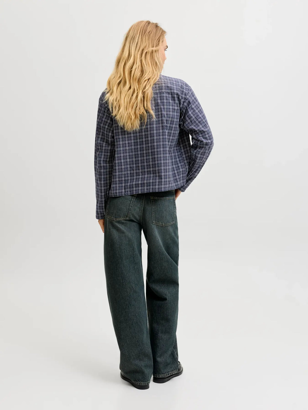 JXASTA LS CLEAN CHECK SHIRT - NAVY