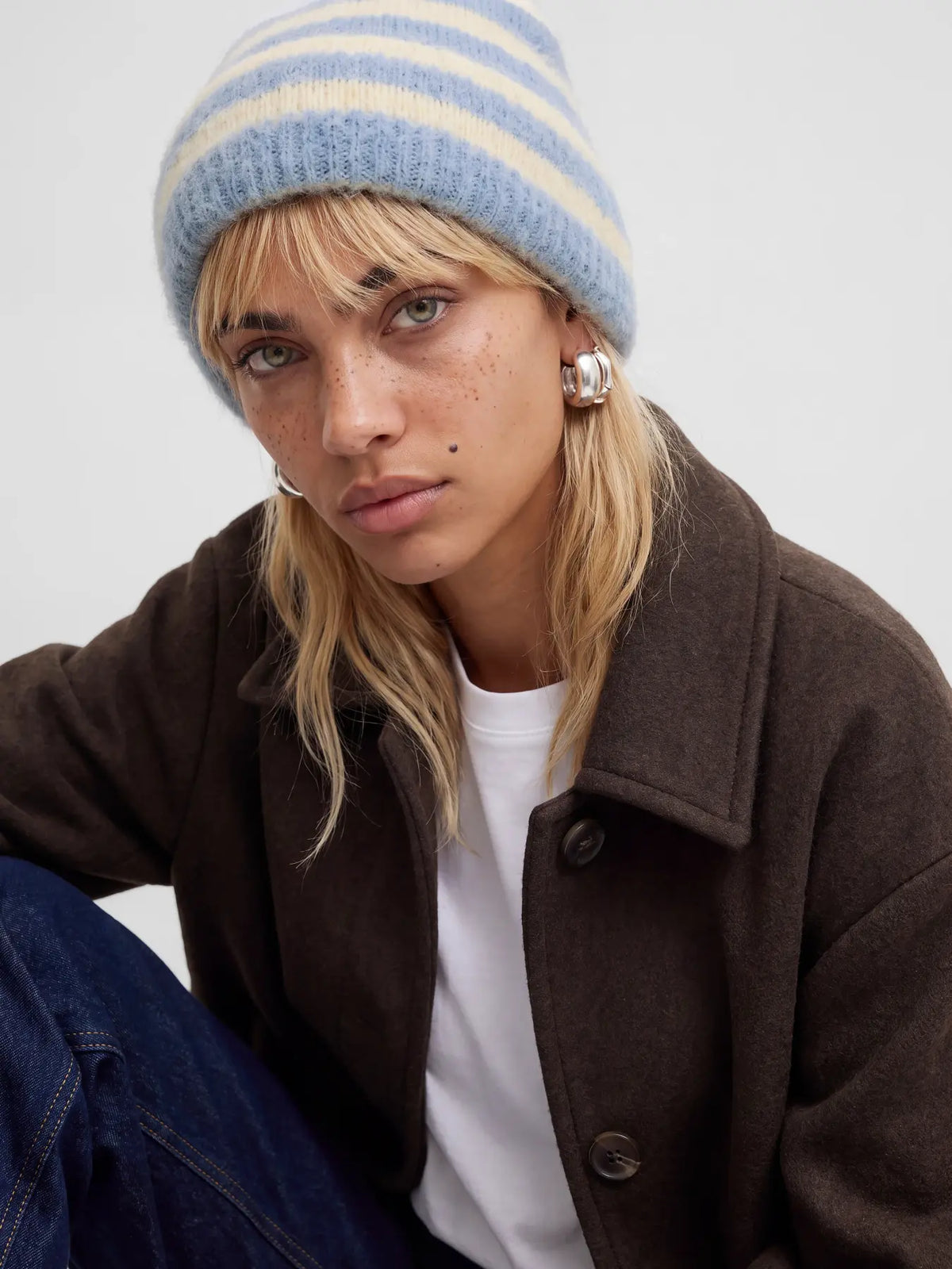 JXVILMA STRIPED BEANIE ACC - COUNTRY BLUE