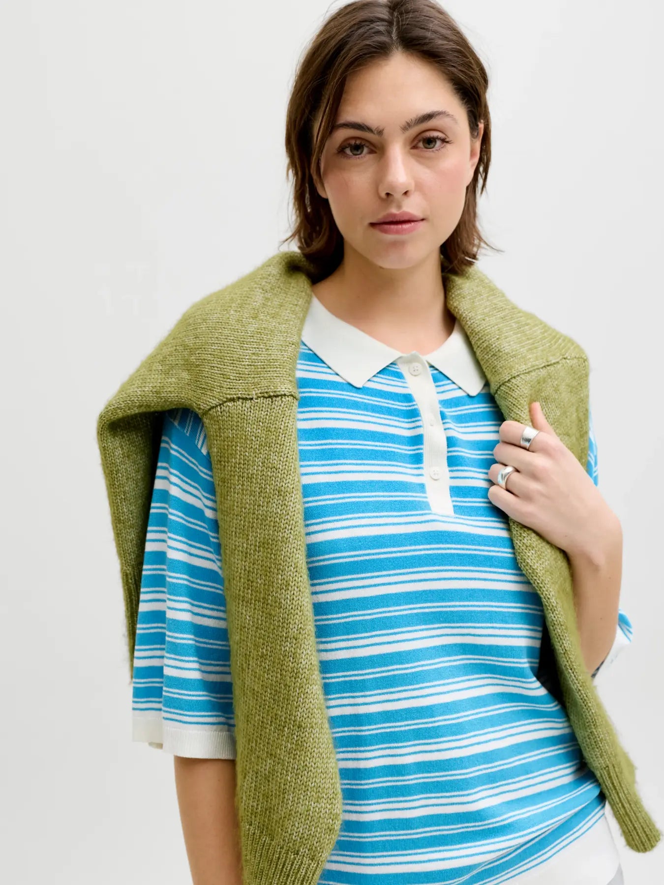 JXVILDA POLO KNIT - SWIM CAP/ VANILLA ICE