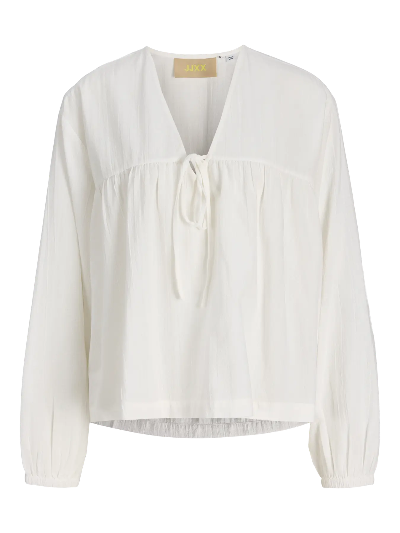 JXKIA STRUCTURE V-NECK BLOUSE - BLANC DE BLANC