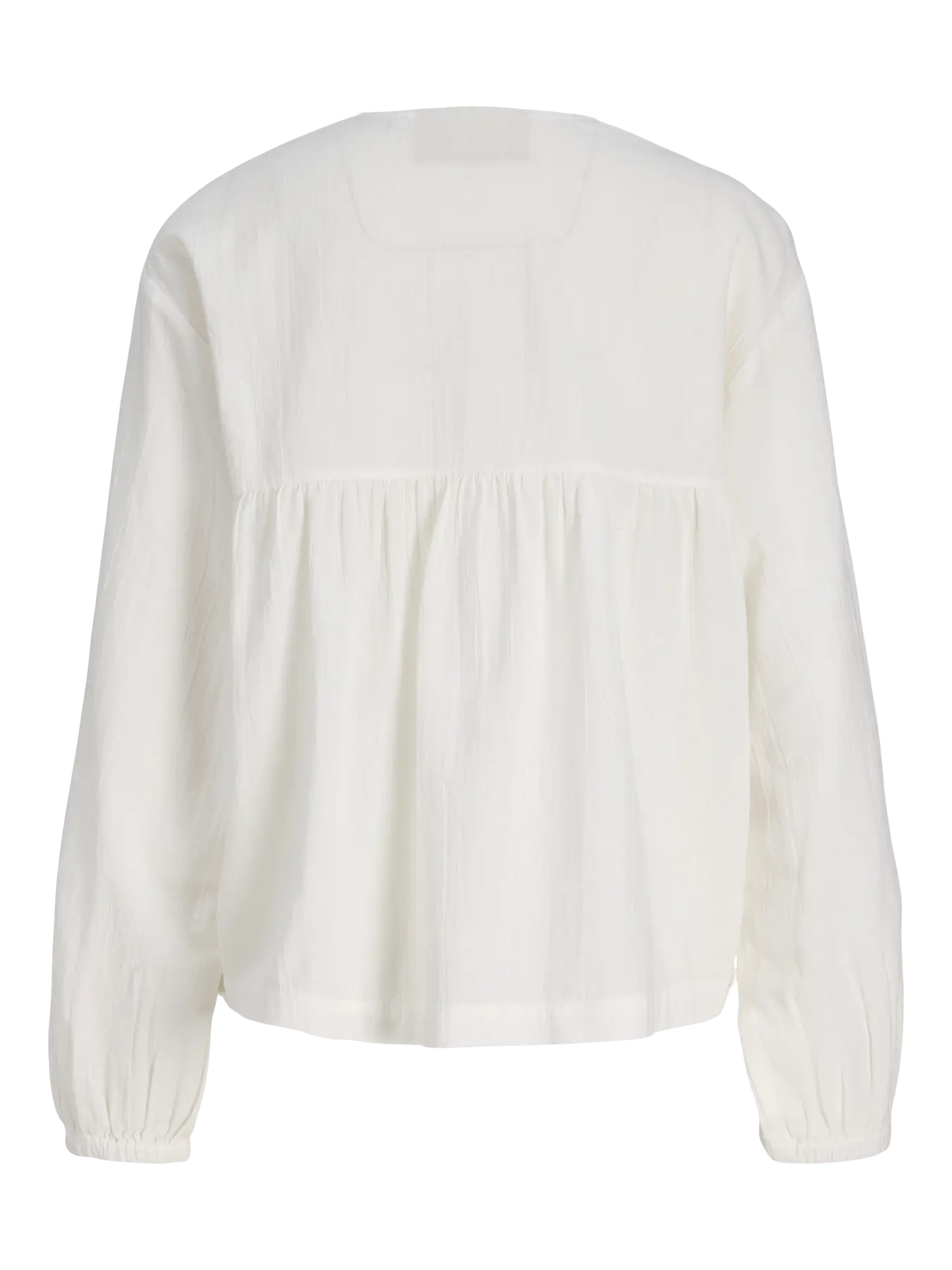 JXKIA STRUCTURE V-NECK BLOUSE - BLANC DE BLANC
