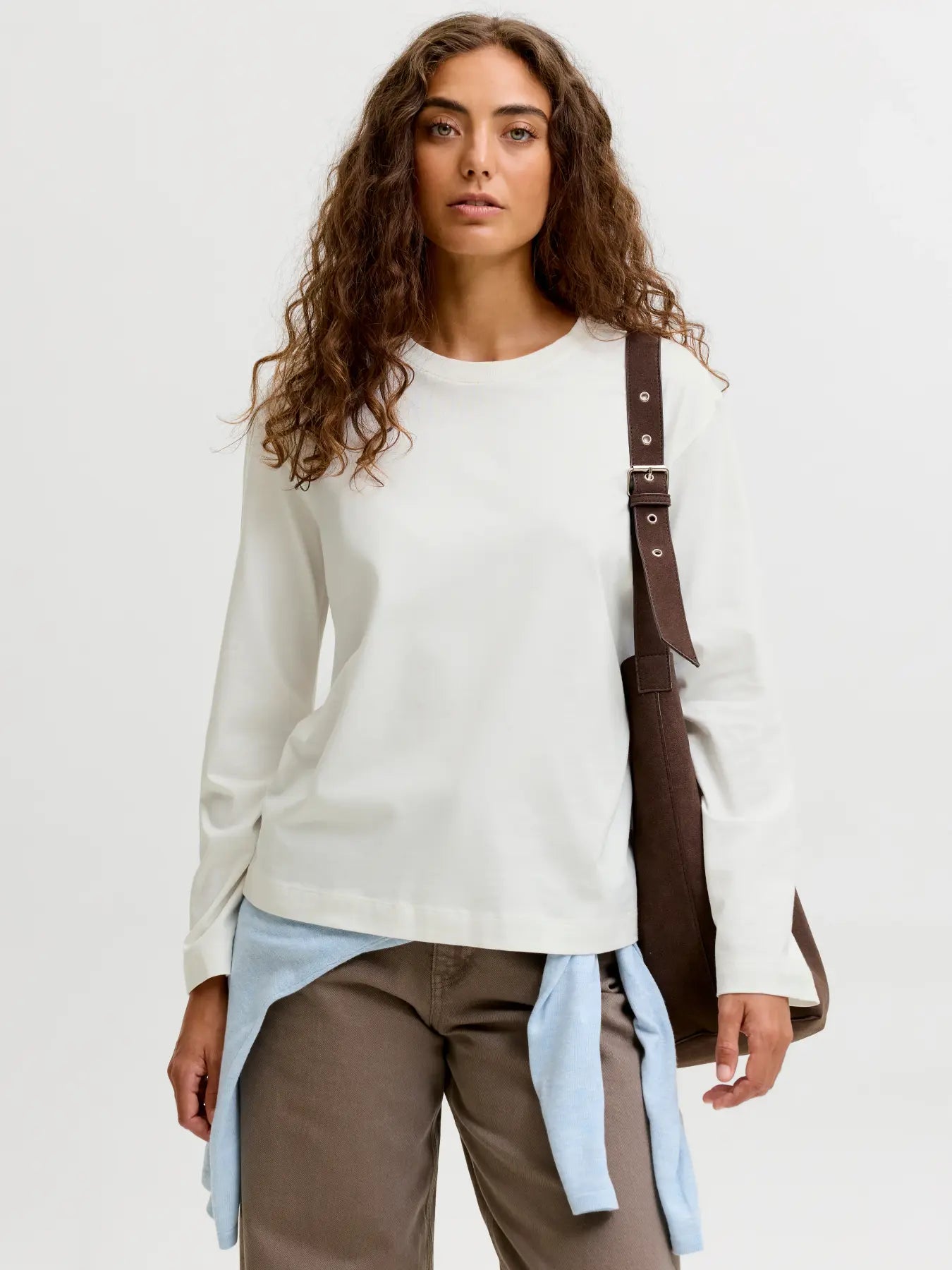 JXSOPHIA BOXY LS TEE JRS NOOS - WHITE CLOUD DANCER